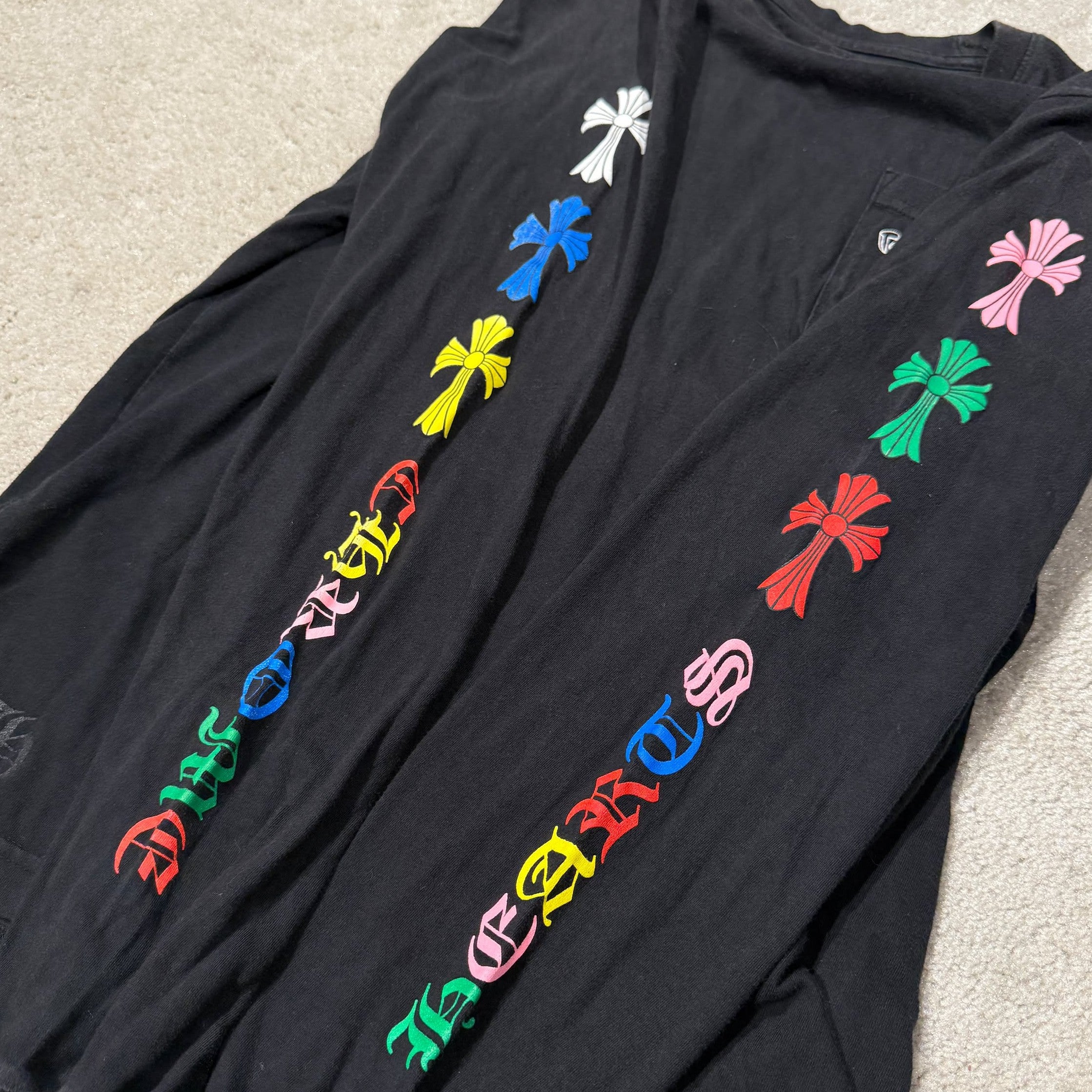 CHROME HEARTS MLTCOL CEM CRS Long Sleeve Tee Size S クロムハーツ マルチカラー セメタリークロス ロングスリーブTシャツ サイズS