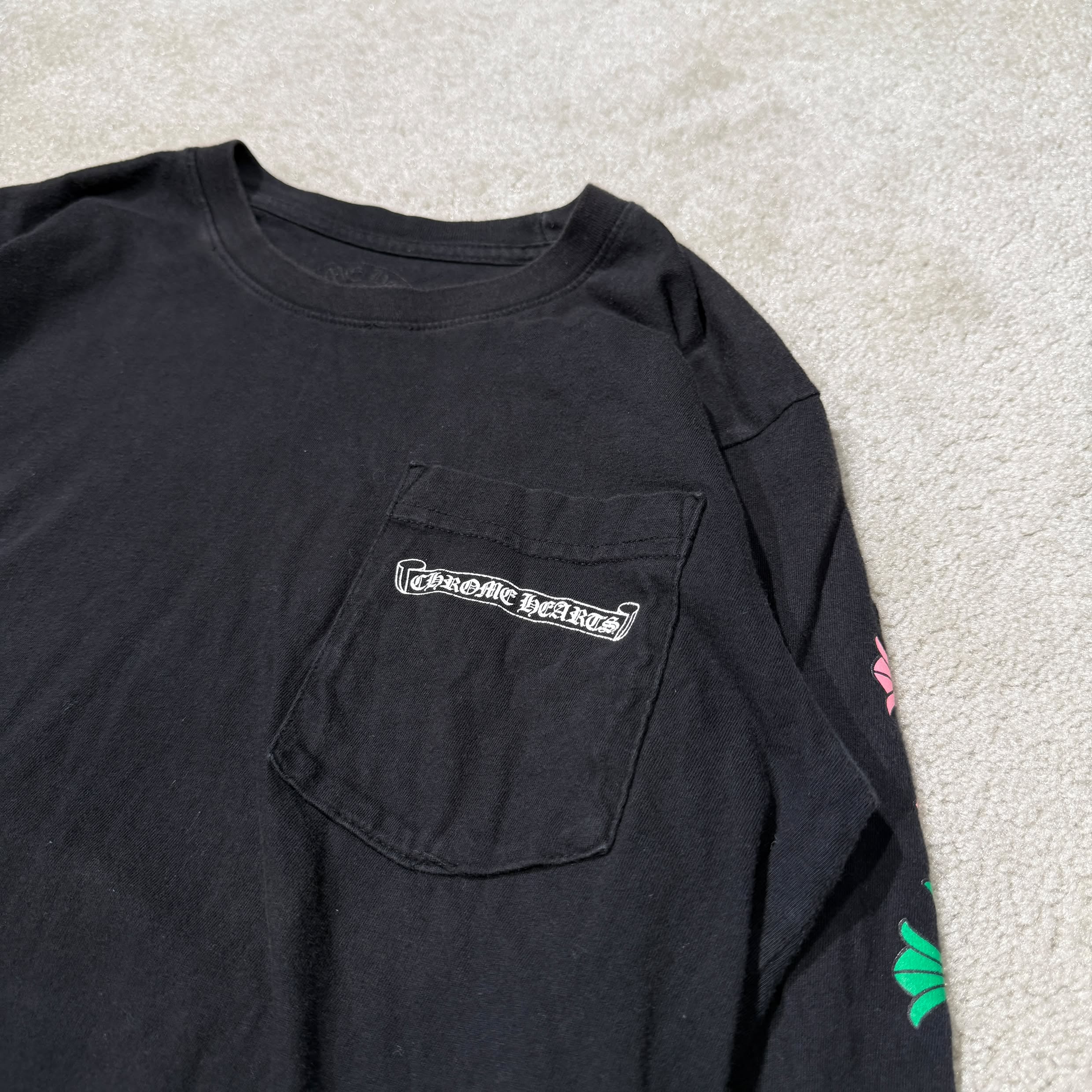 CHROME HEARTS MLTCOL CEM CRS Long Sleeve Tee Size S クロムハーツ マルチカラー セメタリークロス ロングスリーブTシャツ サイズS