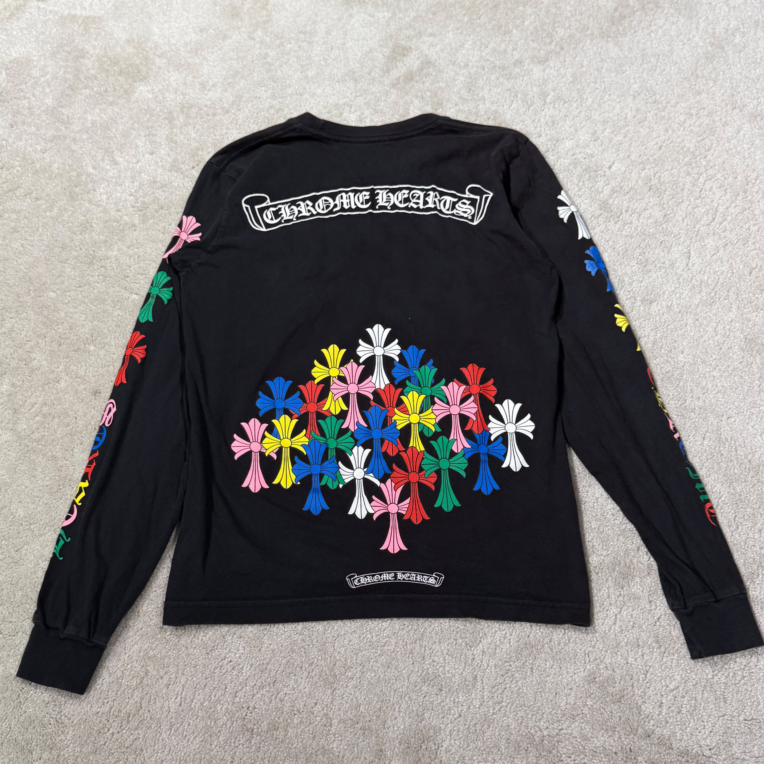 CHROME HEARTS MLTCOL CEM CRS Long Sleeve Tee Size S クロムハーツ マルチカラー セメタリークロス ロングスリーブTシャツ サイズS
