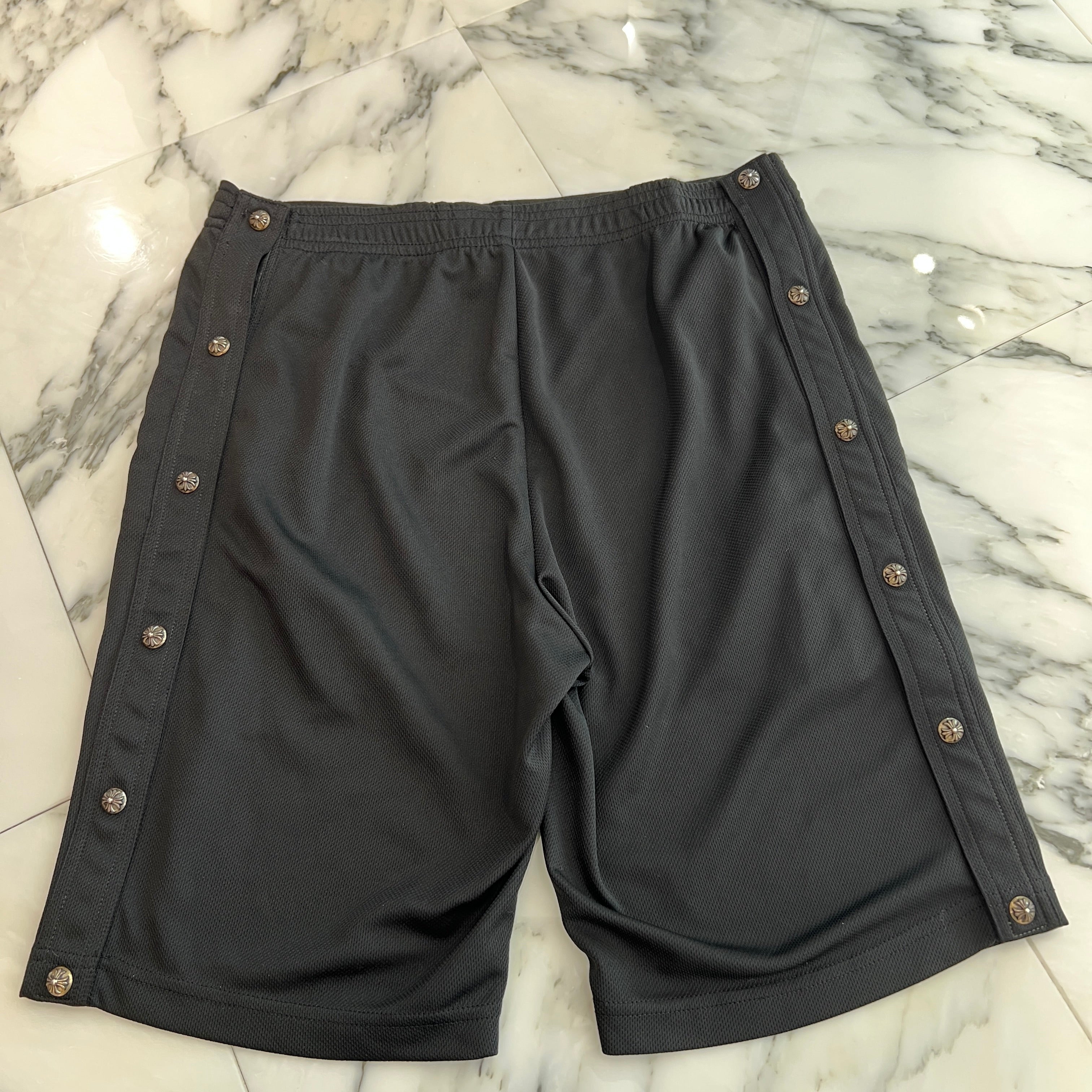 CHROME HEARTS Side Logo Cross Ball Button Mesh Half Pants Size S クロムハーツ サイドロゴ クロスボールボタン メッシュハーフパンツ サイズS