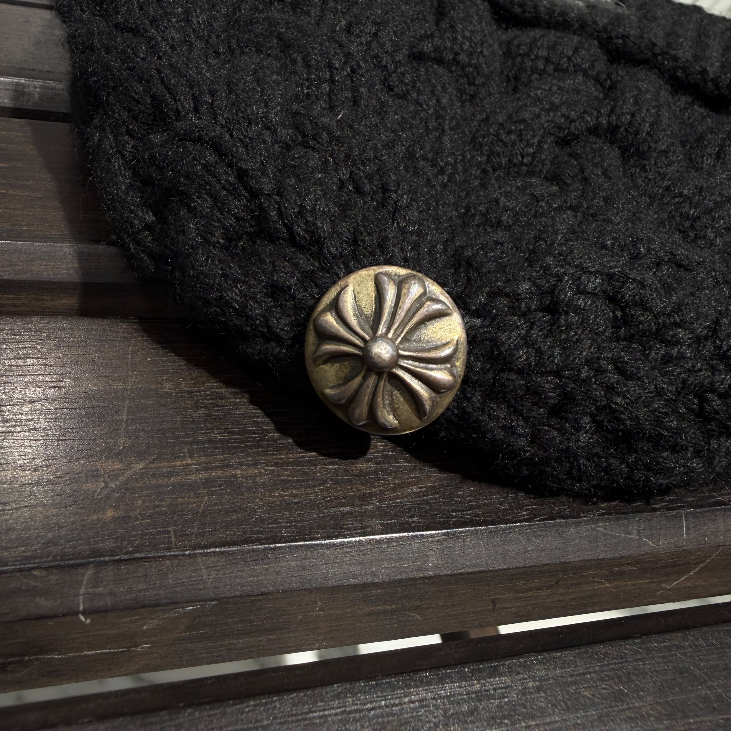 CHROME HEARTS Filigree Plus Cashmere Leather CH Plus Patch Beanie クロムハーツ フィリグリープラス カシミヤ レザーCHプラス パッチ ビーニー