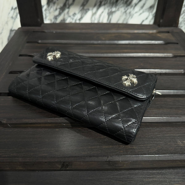 CHROME HEARTS Quilted 3 Snap Silver CH Plus Clutch Wallet クロムハーツ キルティング 3スナップ シルバー CHプラス クラッチ ウォレット