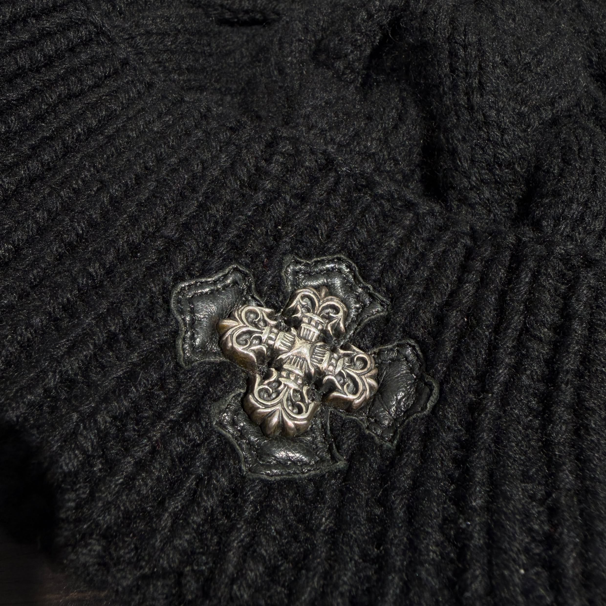 CHROME HEARTS Filigree Plus Cashmere Leather CH Plus Patch Beanie クロムハーツ フィリグリープラス カシミヤ レザーCHプラス パッチ ビーニー
