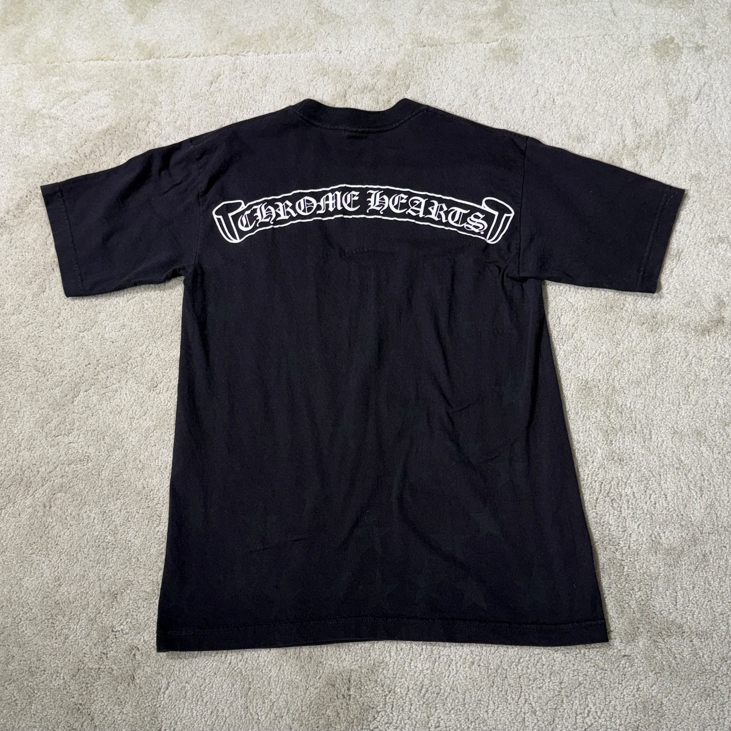 CHROME HEARTS Back Scroll Horseshoe Star Print Tee Size M クロムハーツ バックスクロール ホースシュー スタープリントTシャツ サイズM