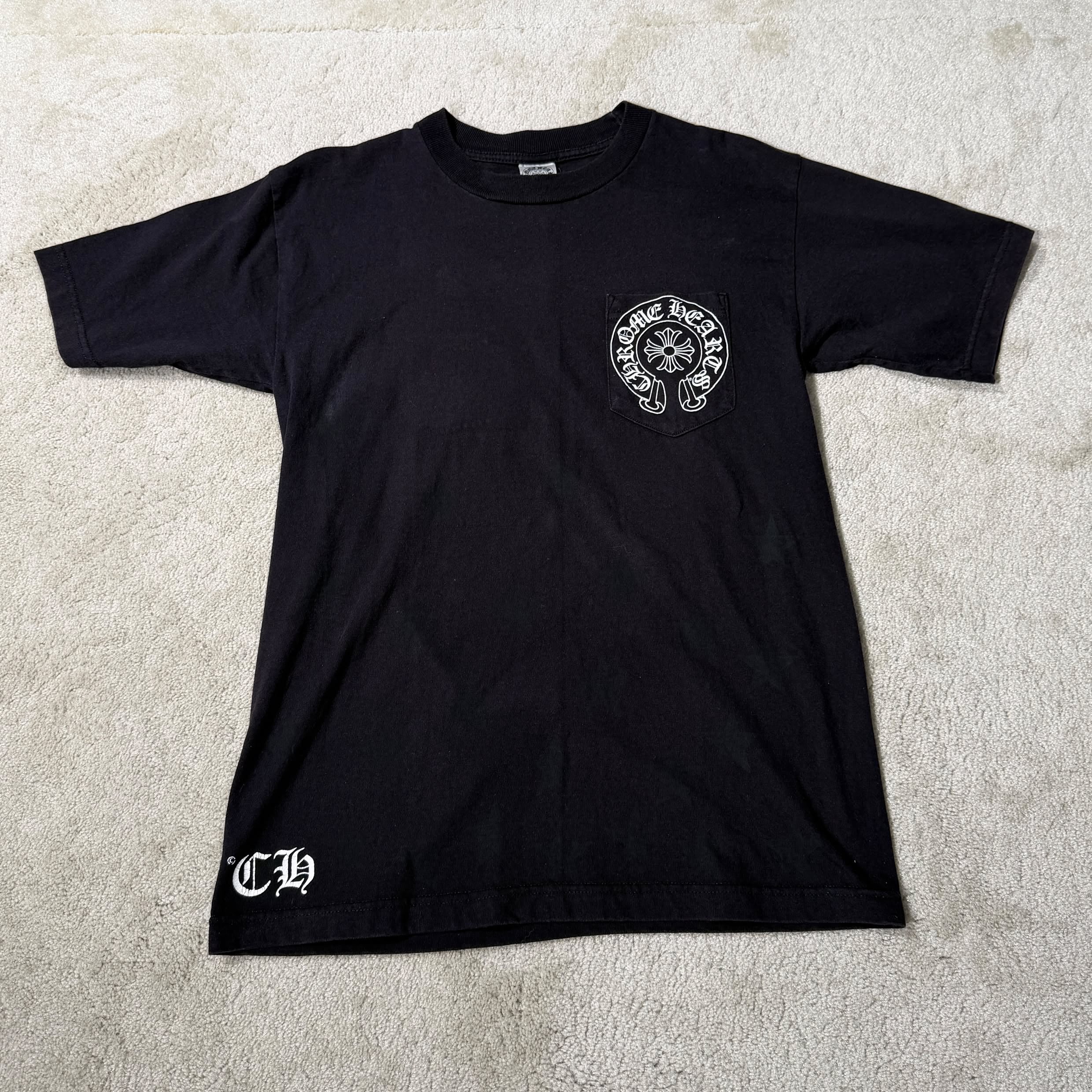 CHROME HEARTS Back Scroll Horseshoe Star Print Tee Size M クロムハーツ バックスクロール ホースシュー スタープリントTシャツ サイズM