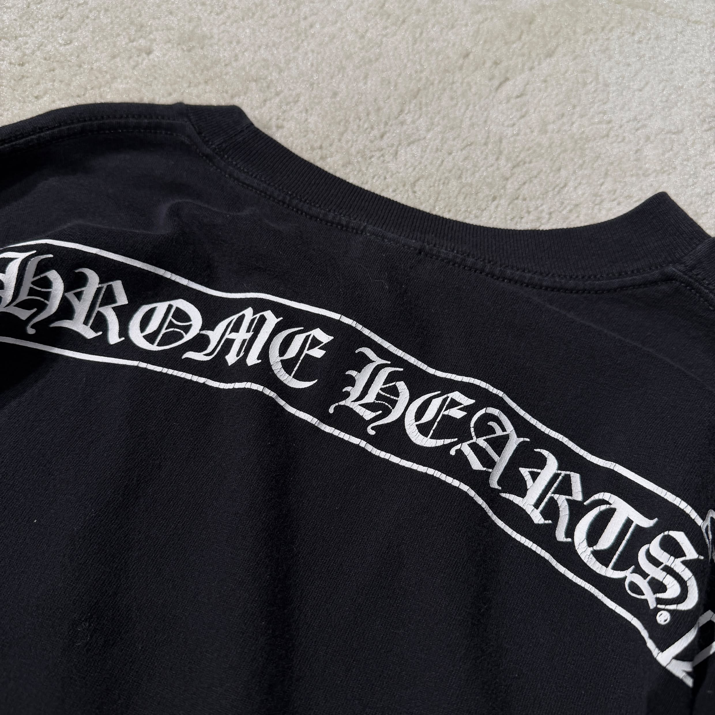 CHROME HEARTS Back Scroll Arm CH Cross Long Sleeve Tee Size M クロムハーツ バックスクロール アームCHクロス ロングスリーブＴシャツ サイズM