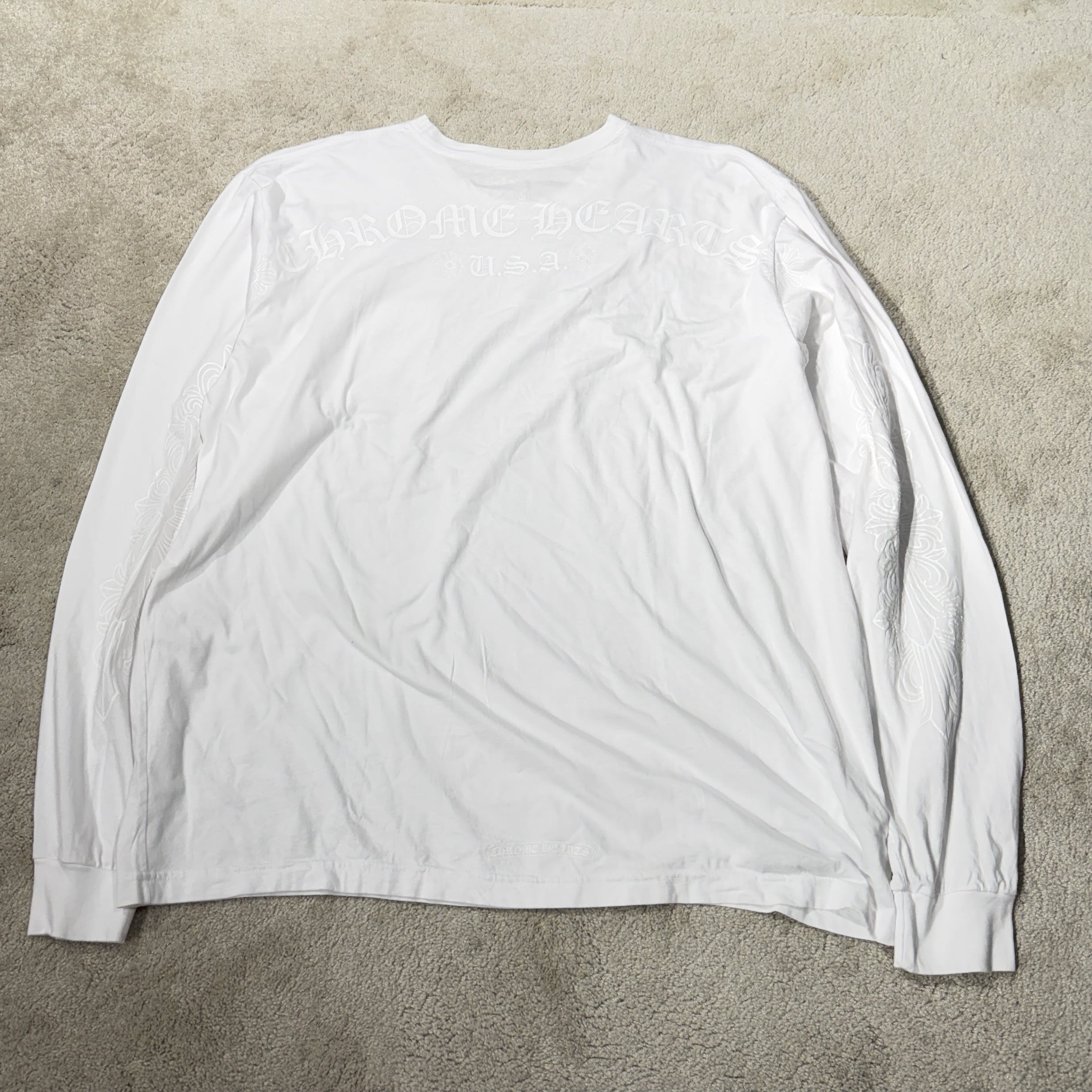 CHROME HEAR 2026SS ONLINE Limited Floral Cross Back Arch Logo USA Long Sleeve Tee Size XXL クロムハーツ オンライン限定 フローラルクロス バックアーチ ロゴ USA ロングスリーブ Tシャツ サイズXXL