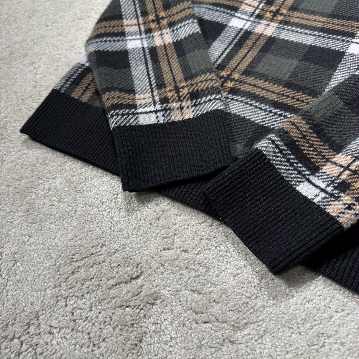 CHROME HEARTS CH Plus Check Cashmere Knit Sweater Size M クロムハ－ツ CHプラス カシミヤ ニット セーター サイズM