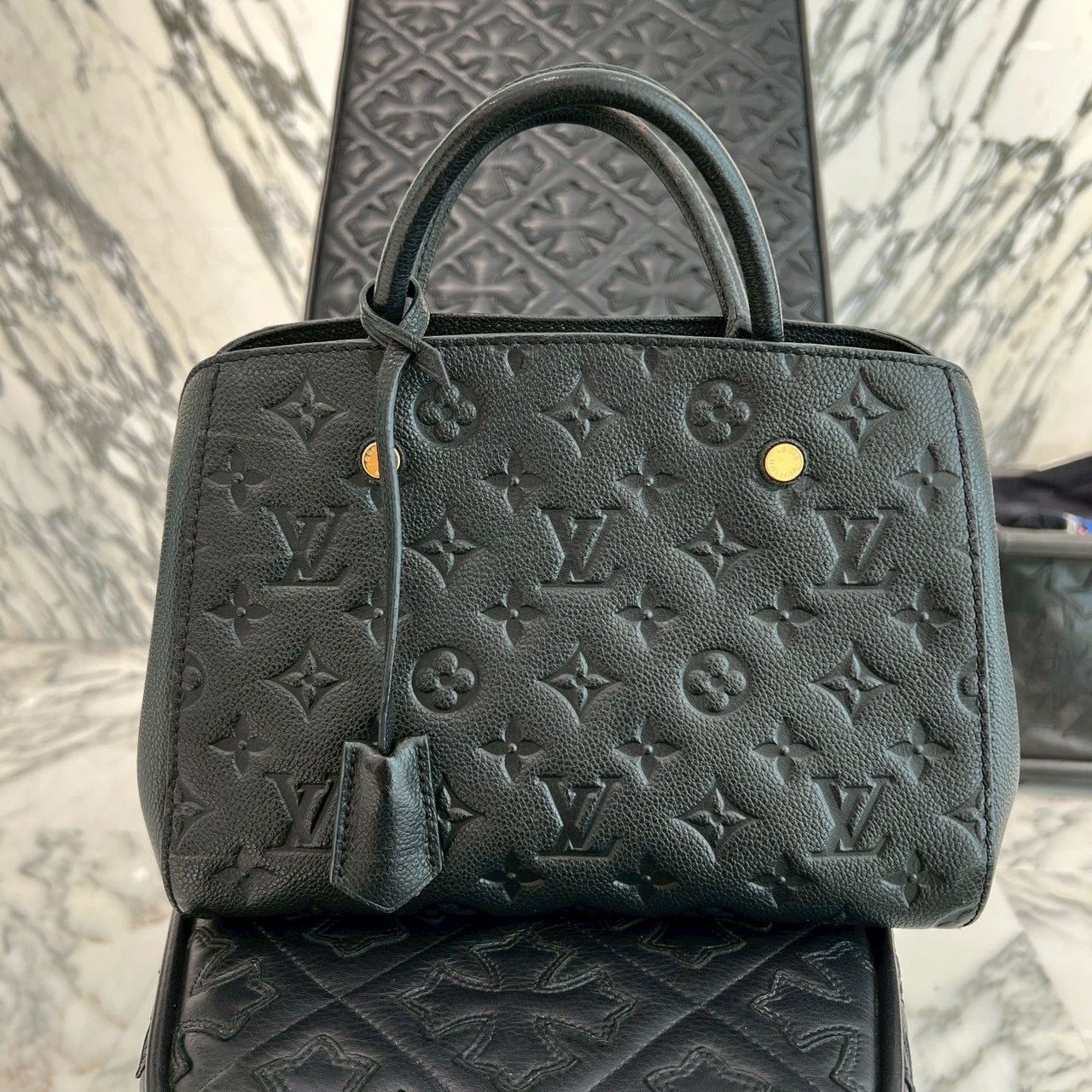 LOUIS VUITTON Monogram Empreinte MONTAIGNE BB Hand Bag M41053 ルイヴィトン モノグラムアンプラント モンテーニュ BB ハンドバッグ