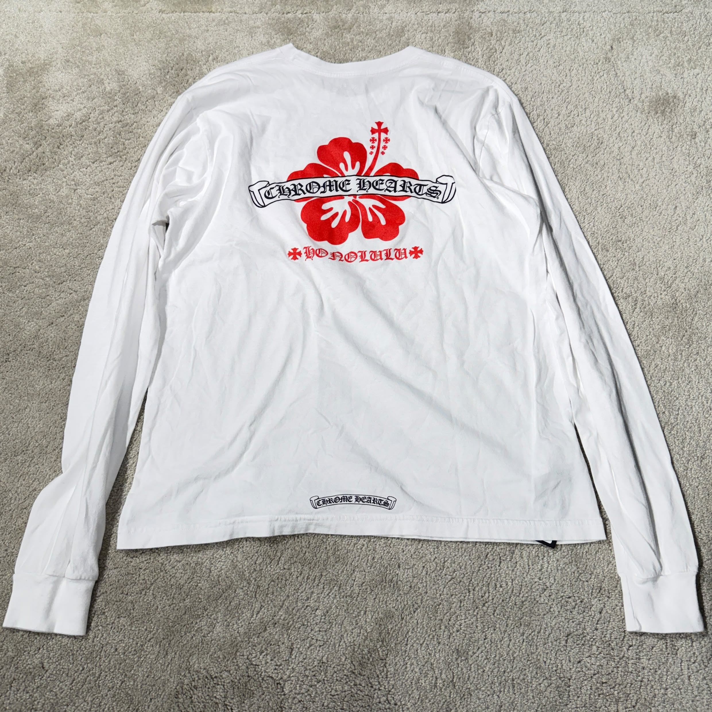 CHROME HEARTS Honolulu Limited Back Scroll Logo Long Sleeve Tee Size L クロムハーツ ホノルル限定バックスクロールロゴロングスリーブTシャツ サイズL