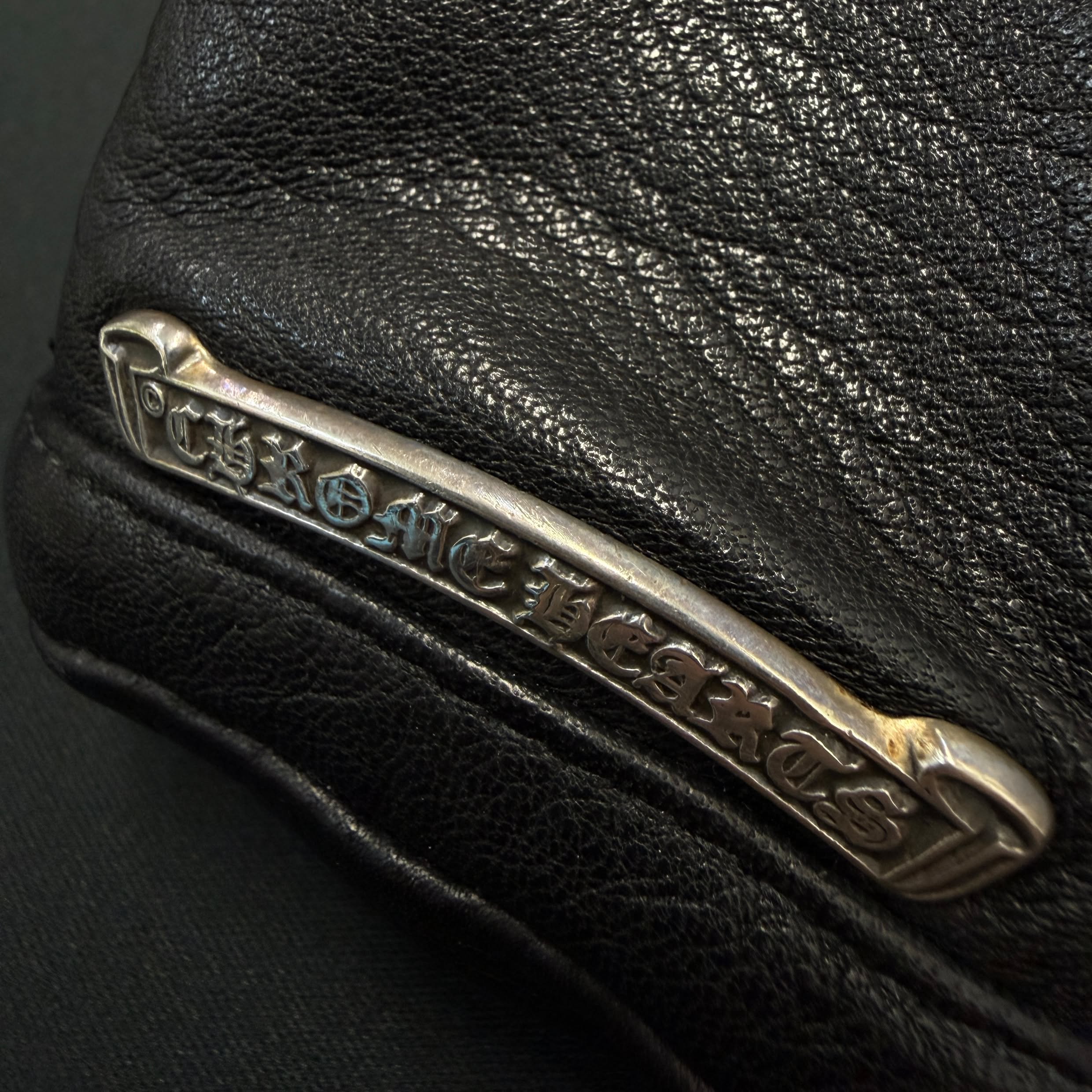 CHROME HEARTS Scroll Label Leather Wrist Bag クロムハーツ スクロールラベル レザー リストバッグ