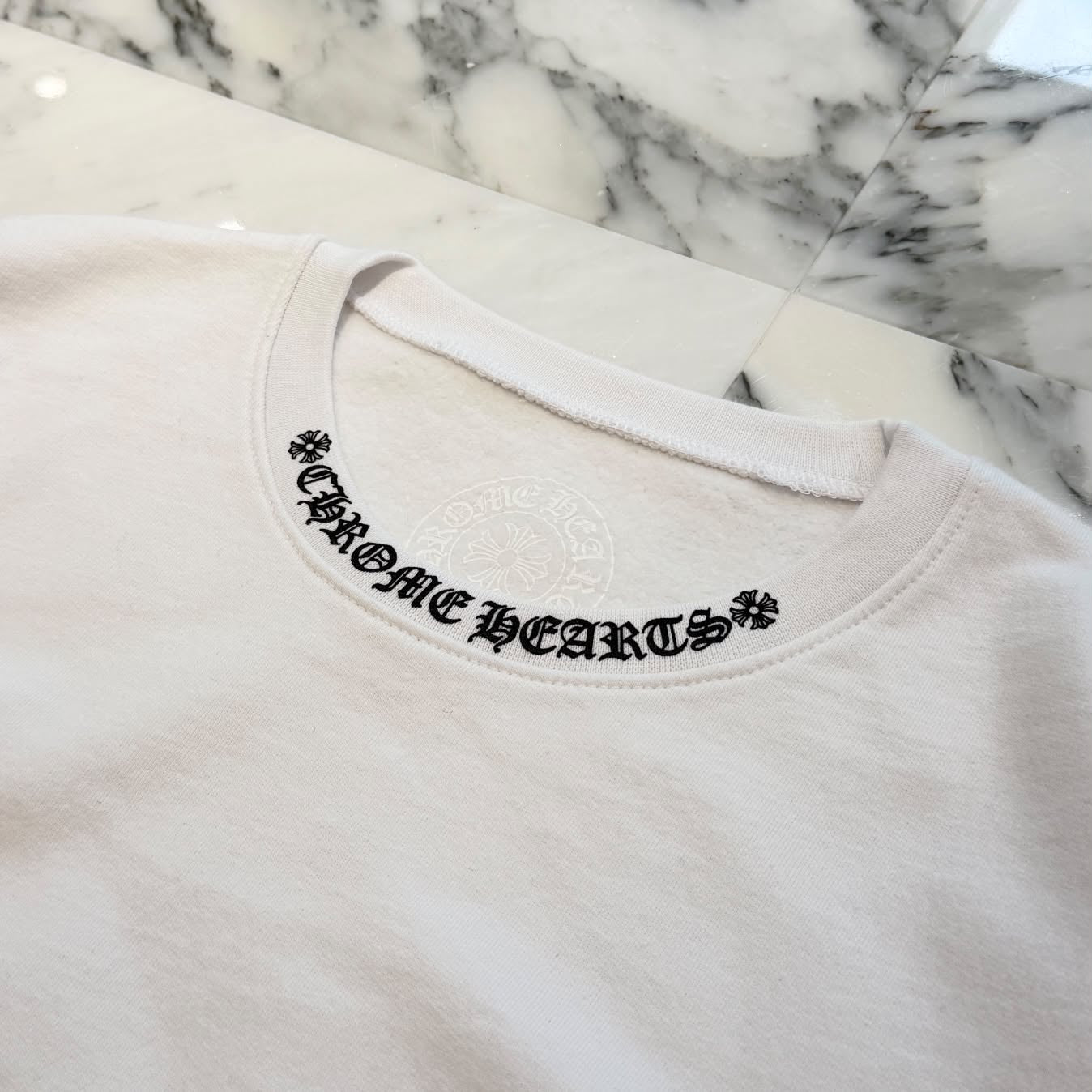 CHROME HEARTS Neck Logo Crewneck Sweatshirt Size L クロムハーツ ネックロゴクルーネックスウェットシャツ サイズL