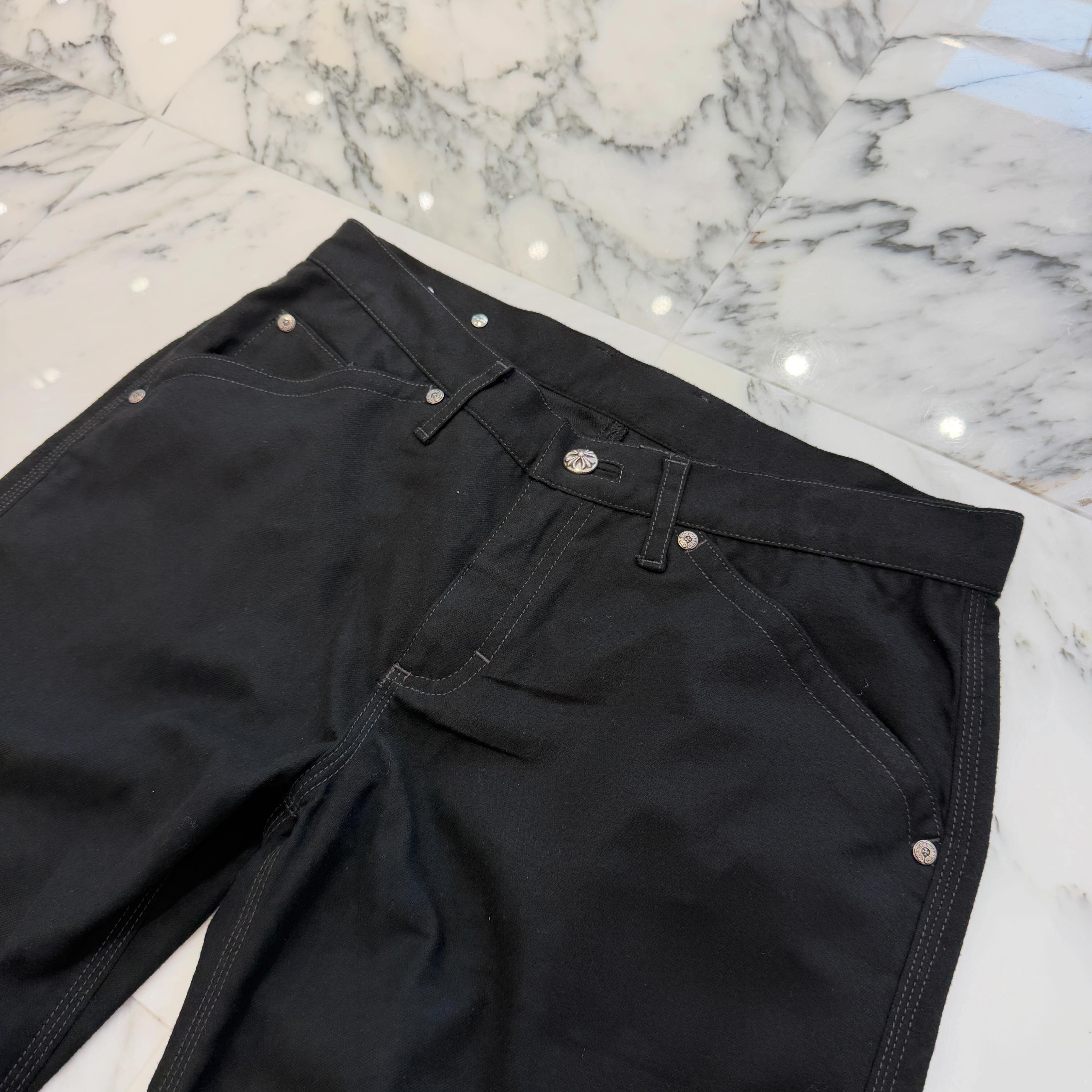 CHROME HEARTS Cross Ball Button Wide Straight Pants Size 27 クロムハーツ クロスボールボタン ワイドストレート パンツ サイズ27