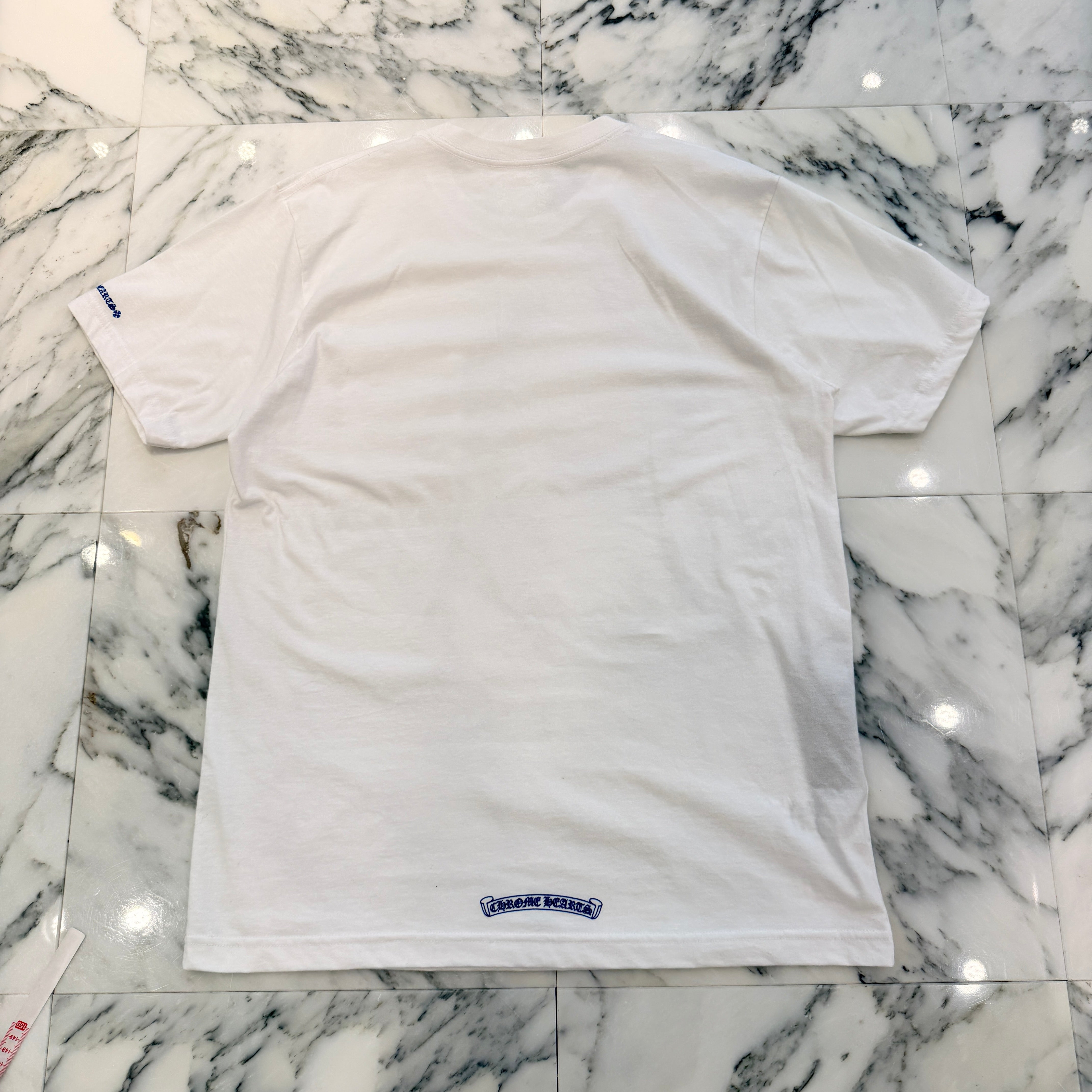 CHROME HEARTS 2025SS Old English Neck Logo Neon Blue Tee Size L クロムハーツ オールドイングリッシュ ネックロゴ ネオンブルー Tシャツ サイズL