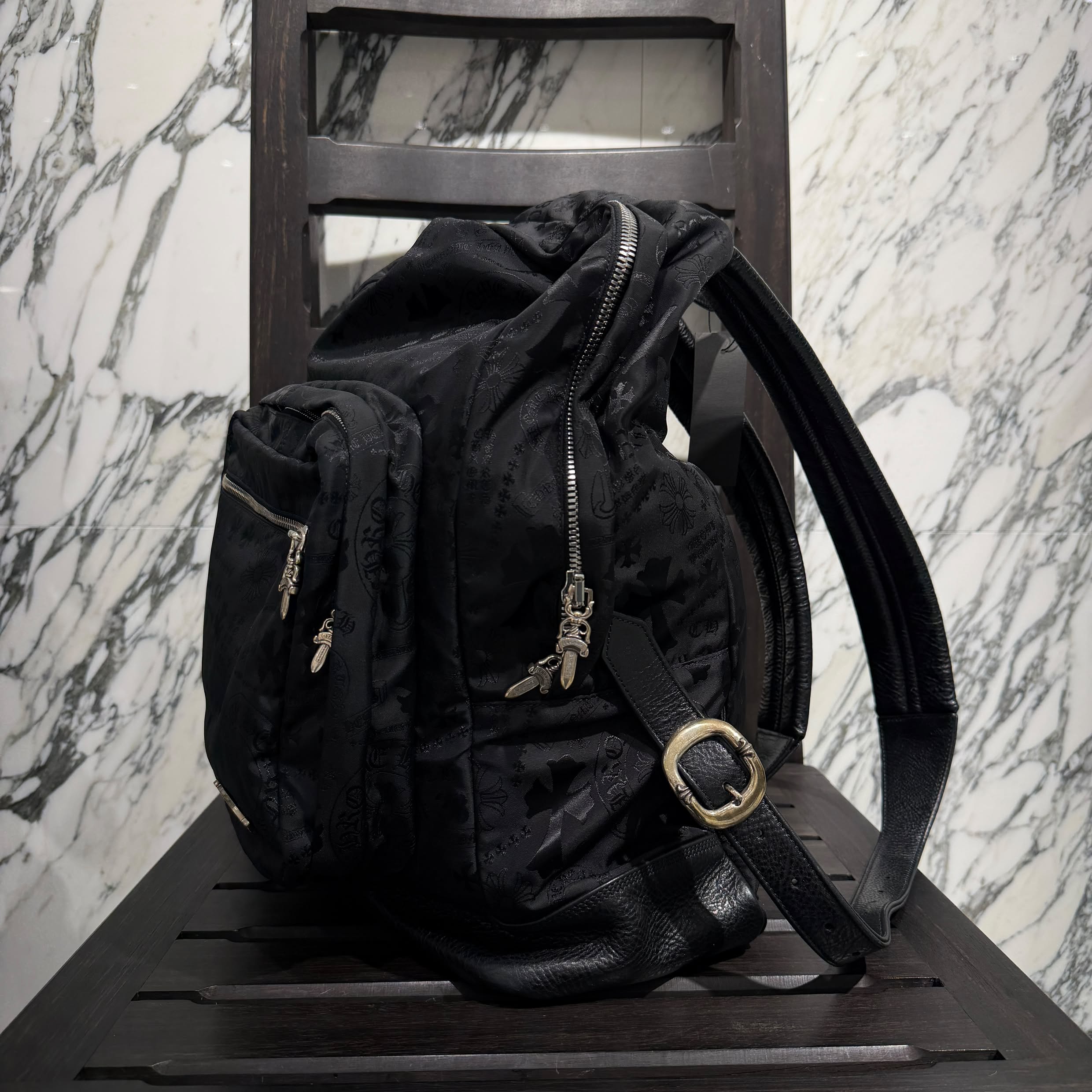 CHROME HEARTS 7th Grade Nylon Multi Logo Stencil Backpack クロムハーツ セブンスグレード ナイロン マルチ ロゴ ステンシル バックパック