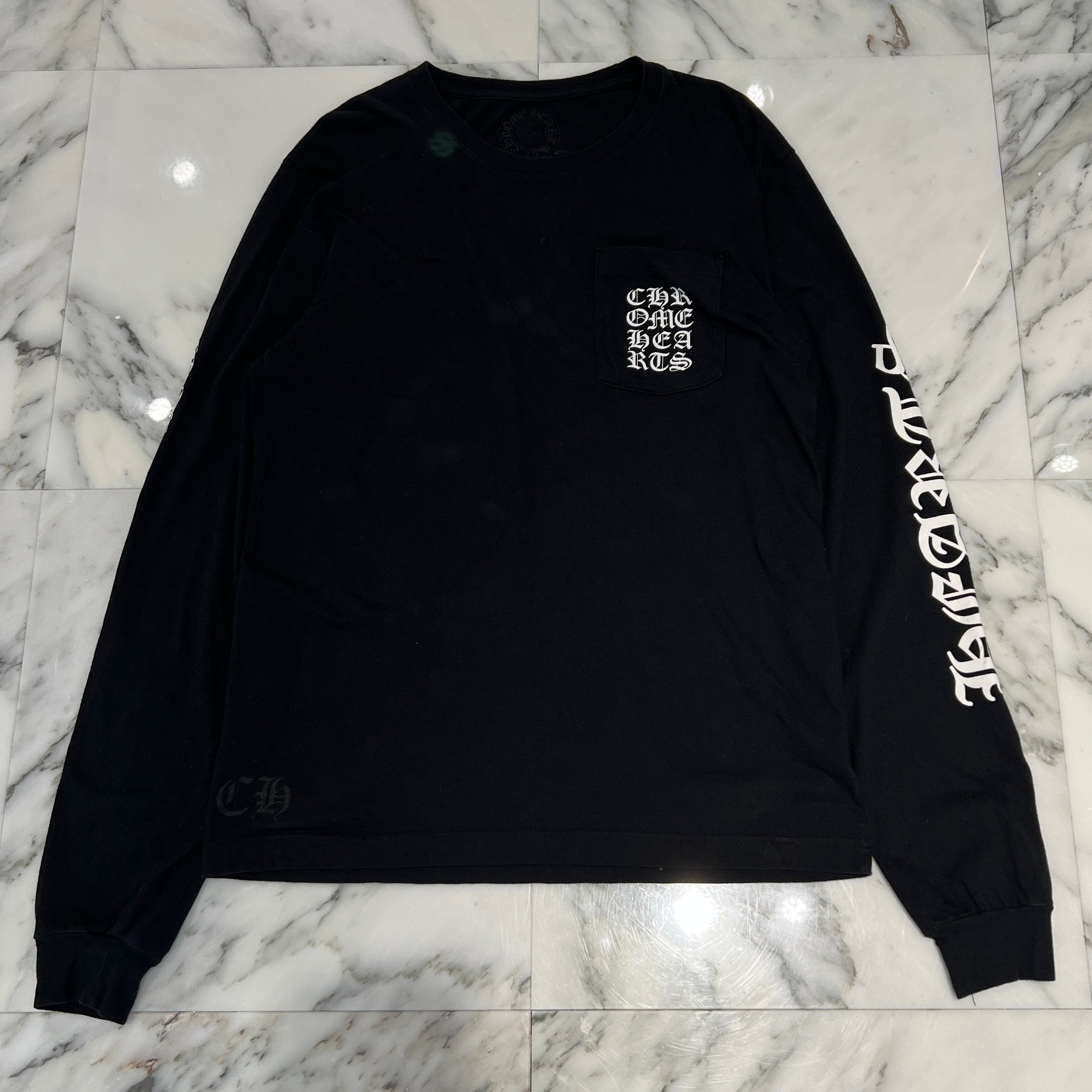 CHROME HEARTS Vertical Logo Long Sleeve Tee Size M クロムハーツ ヴァーティカルロゴ ロングスリーブ Tシャツ サイズM