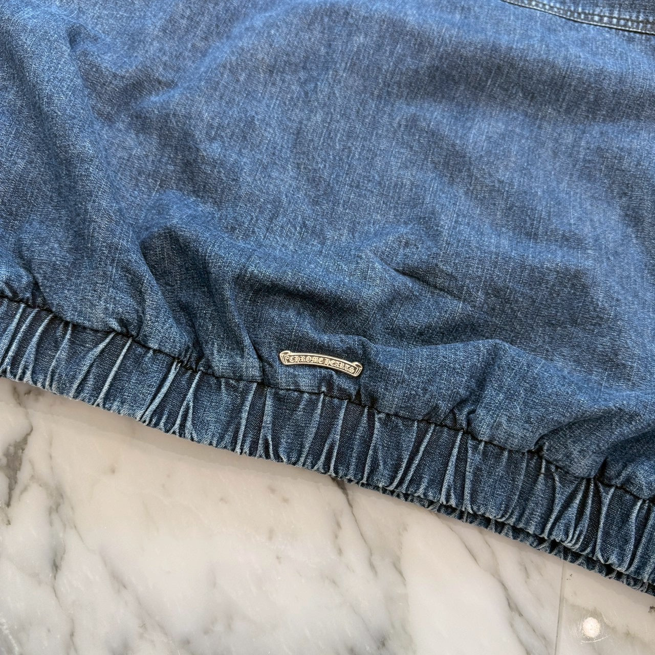 CHROME HEARTS 2024AW Leather Cemetery Triple Cross Denim Anorak Jacket Size M クロムハーツ レザーセメタリートリプルクロス デニム アノラック ジャケット サイズM