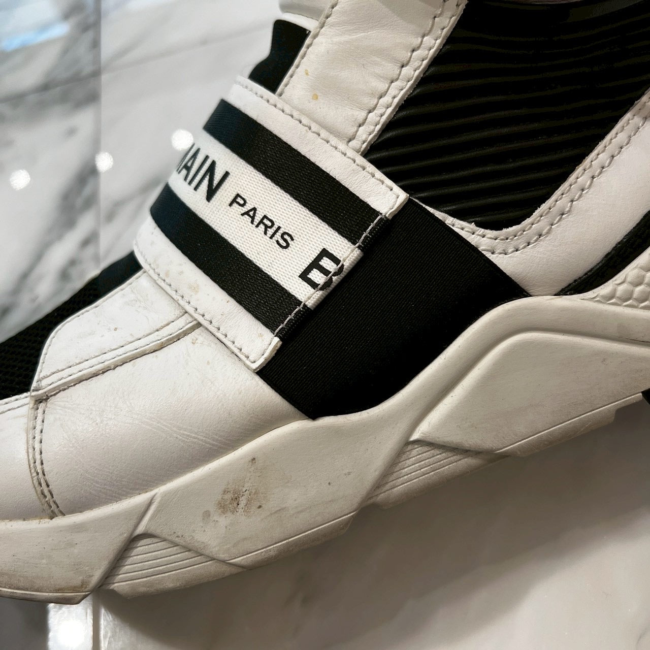 BALMAIN EXTON Logo Tape High Cut Sneakers Size 45U バルマン エクストン ロゴテープ ハイカットスニーカー サイズ45U