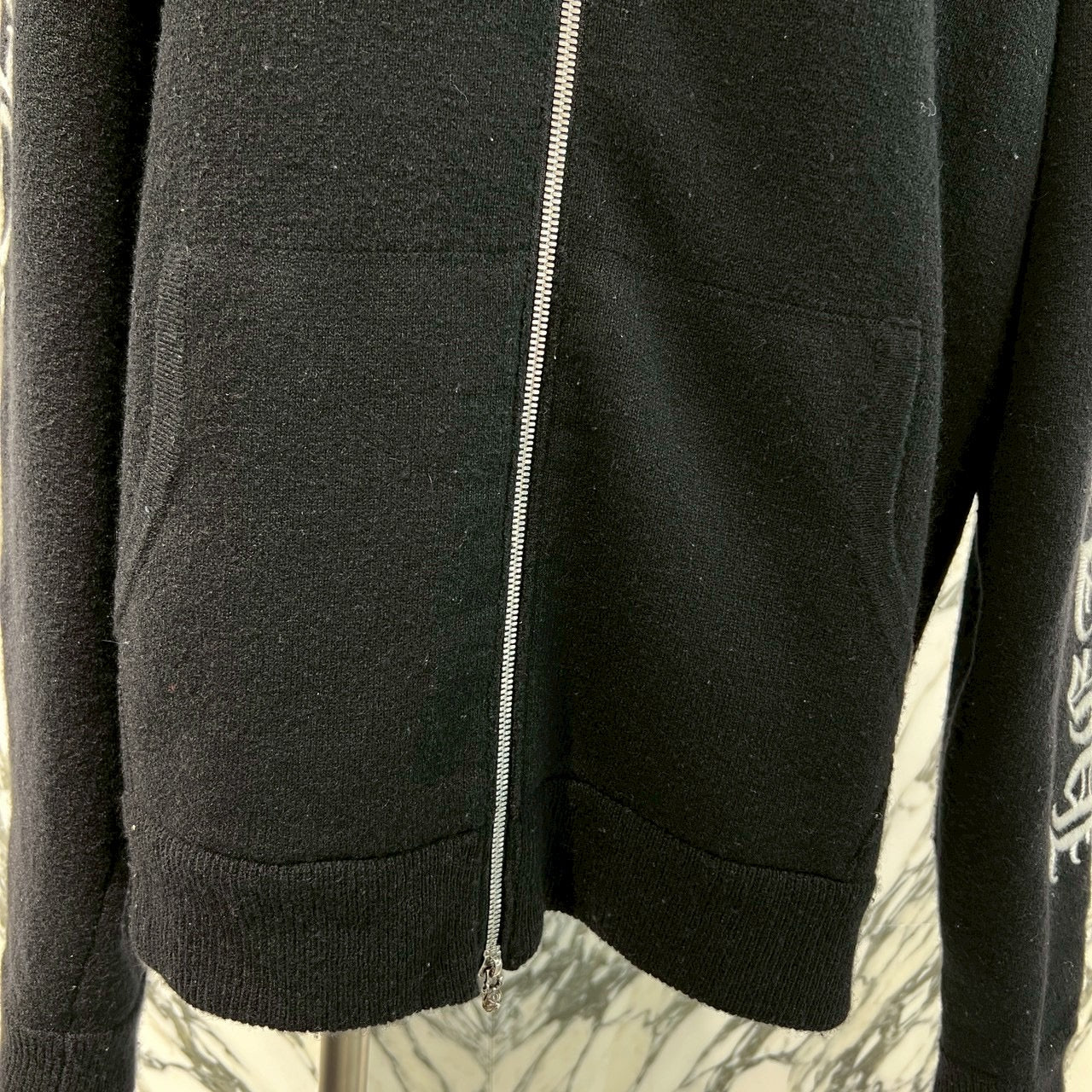 CHROME HEARTS Y NOT Arm Logo Cashmere Knit Zip Up Hoodie Size M クロムハーツ ワイノット アームロゴ カシミヤジップアップフーディ サイズM