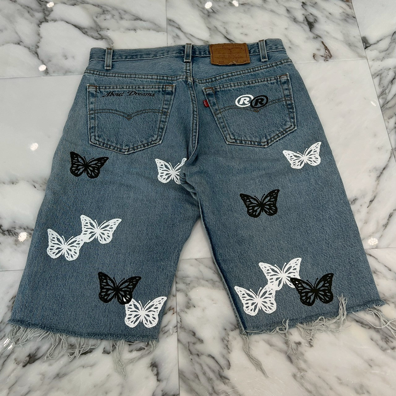 ABOUT DREAMS Butterfly Denim Shorts Size W32 × L30 アバウトドリームズ バタフライ デニムショーツ サイズ W32 × L30