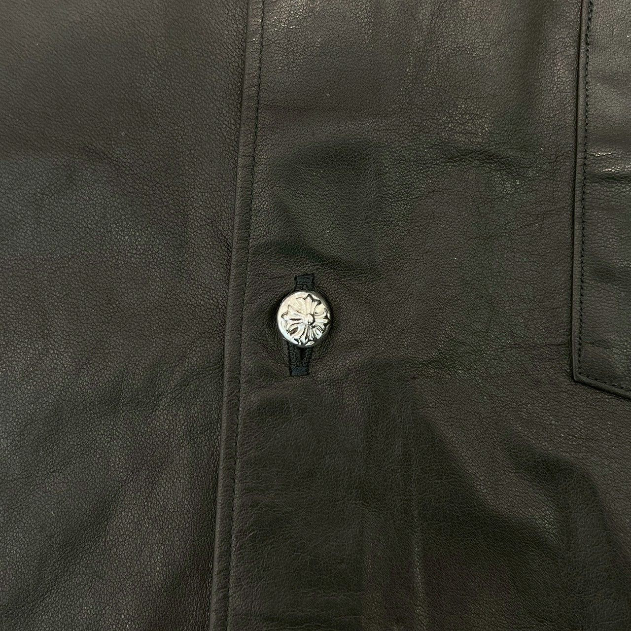 CHROME HEARTS × COMME des GARCONS Leather Switching Short Sleeve Shirt Size S クロムハーツ × コムデギャルソン レザー切替 ショートスリーブシャツ サイズS