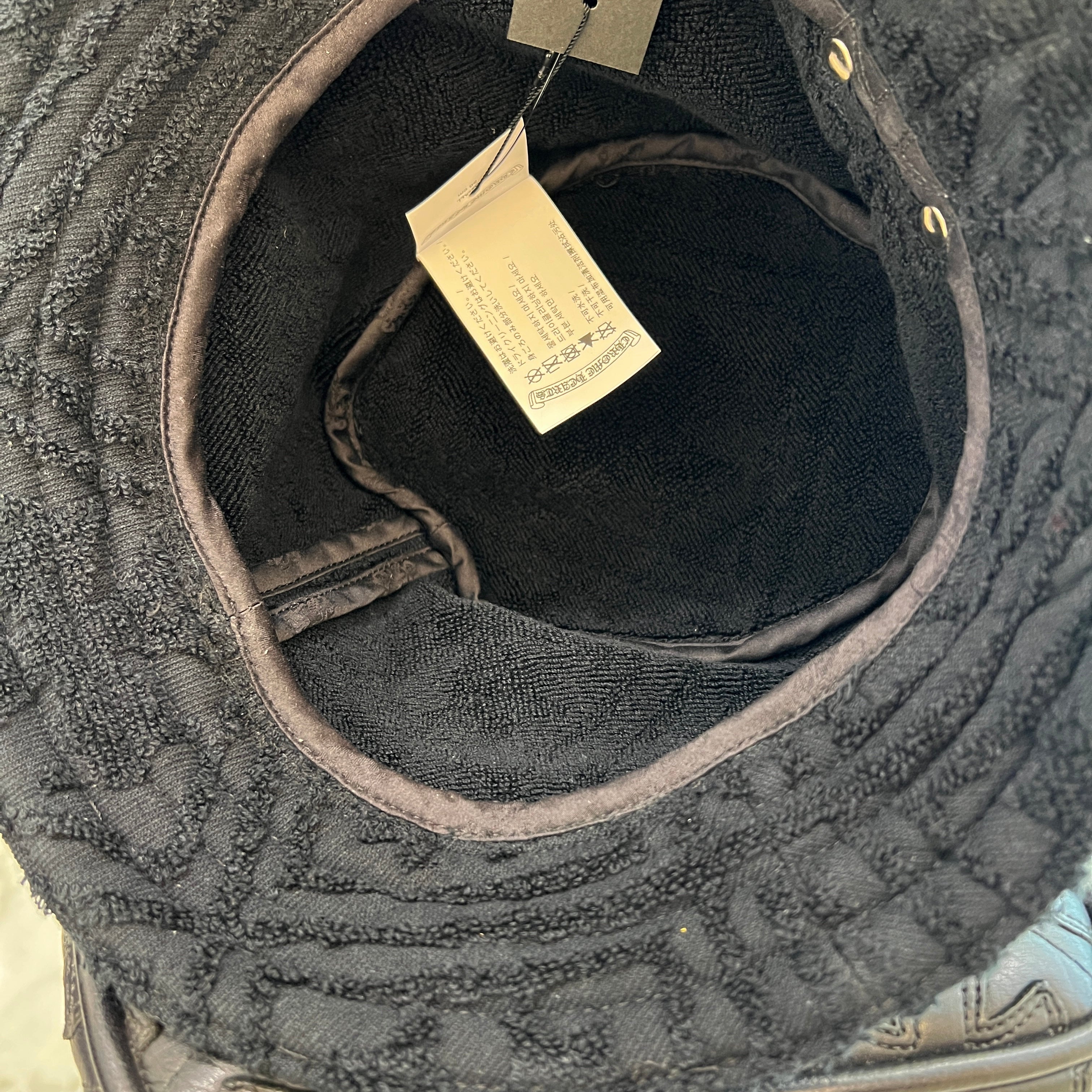 CHROME HEARTS 1 Cross Leather Patch Cotton Bucket Hat Size S（56cm）クロムハーツ 1クロス レザーパッチ コットン バケットハット サイズL（56cm）