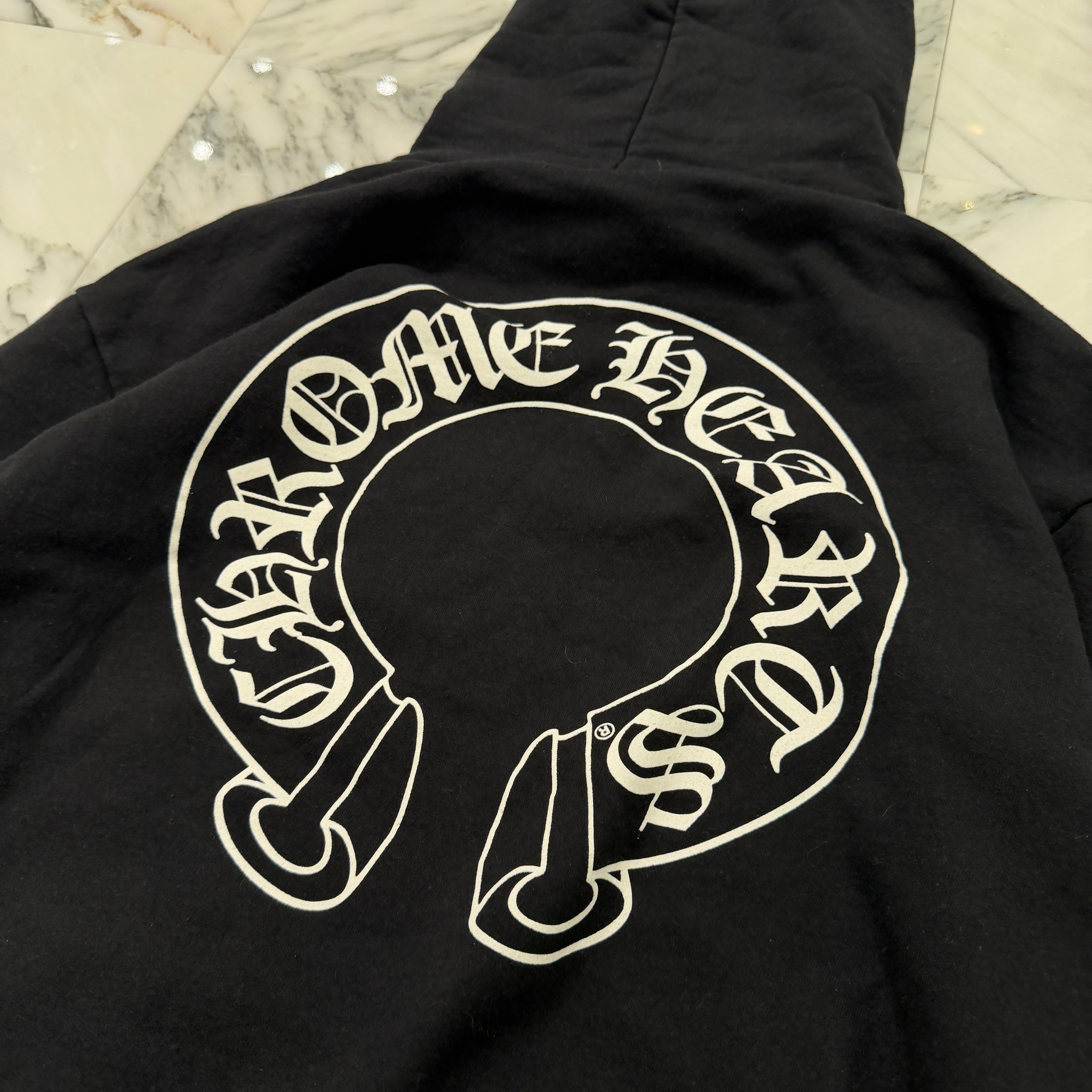 CHROME HEARTS Floral Cross Horseshoe Pullover Hoodie Size S クロムハーツ フローラルクロス ホースシュー プルオーバーフーディ サイズS
