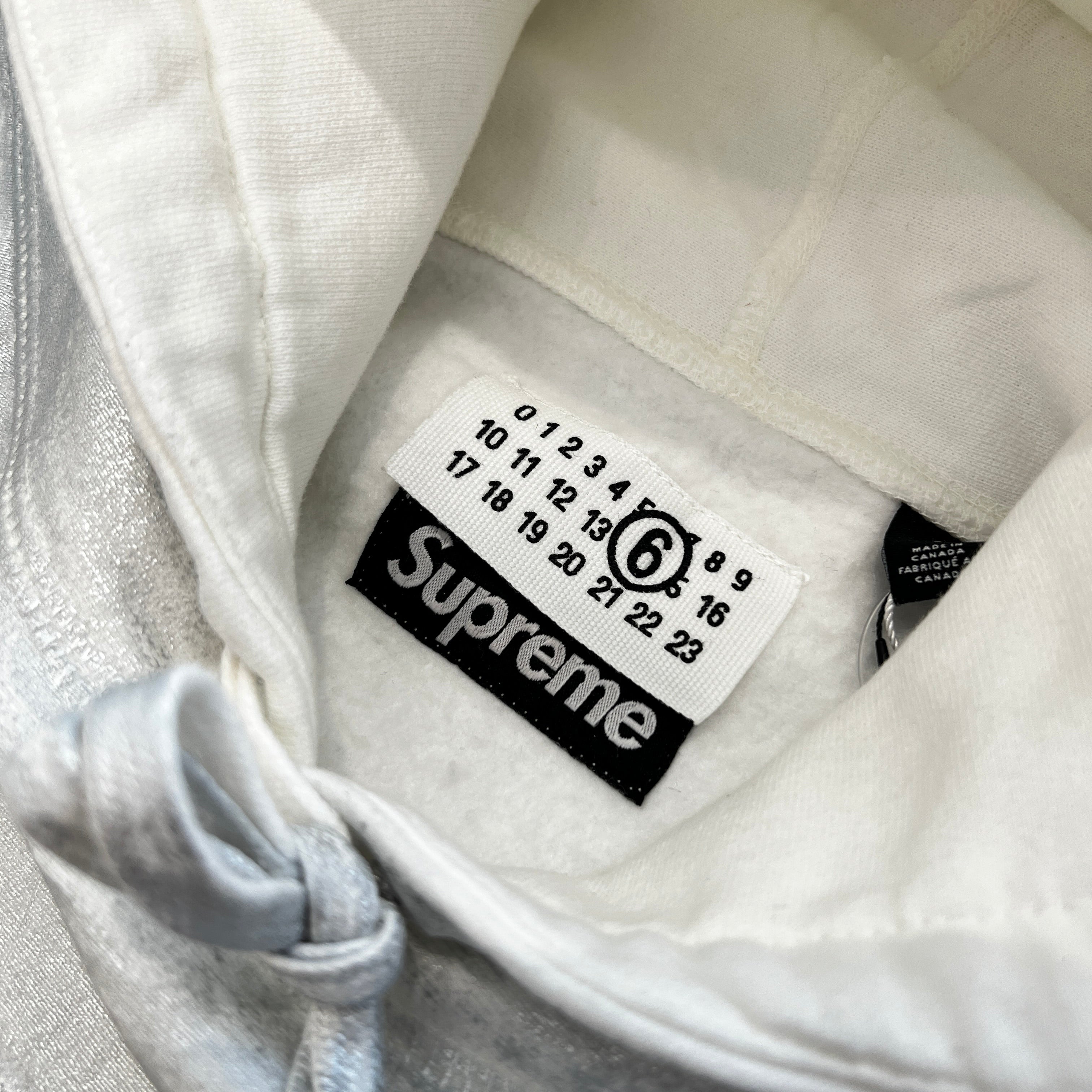 Supreme × MM6 Maison Margiela 2024SS Foil Box Logo Pullover Hoodie Size L シュプリーム × MM6 メゾンマルジェラ ホイル ボックスロゴ プルオーバーフーディ サイズＬ