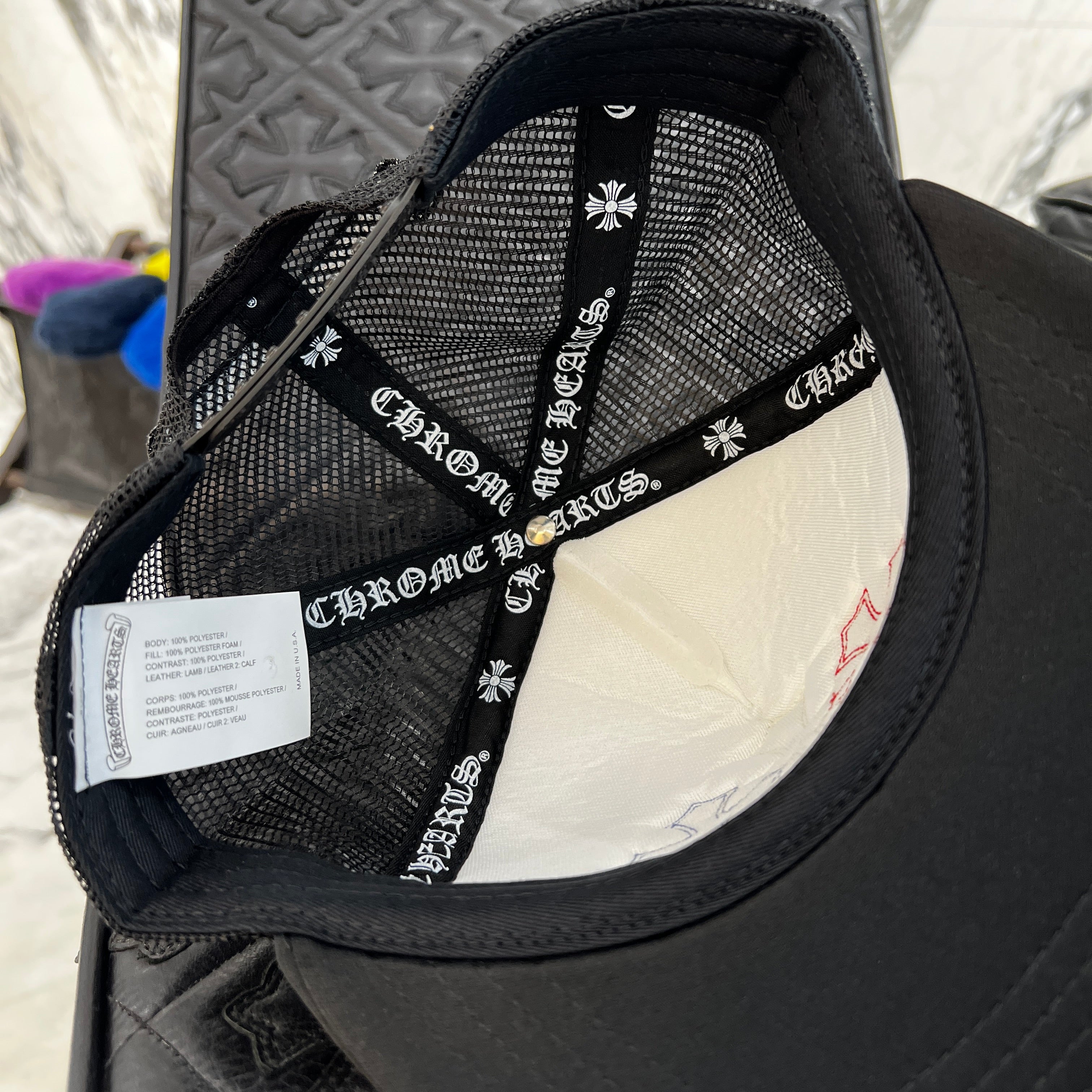 CHROME HEARTS Tricolor Triple Cross Patch Trucker Cap ONE SIZE（51