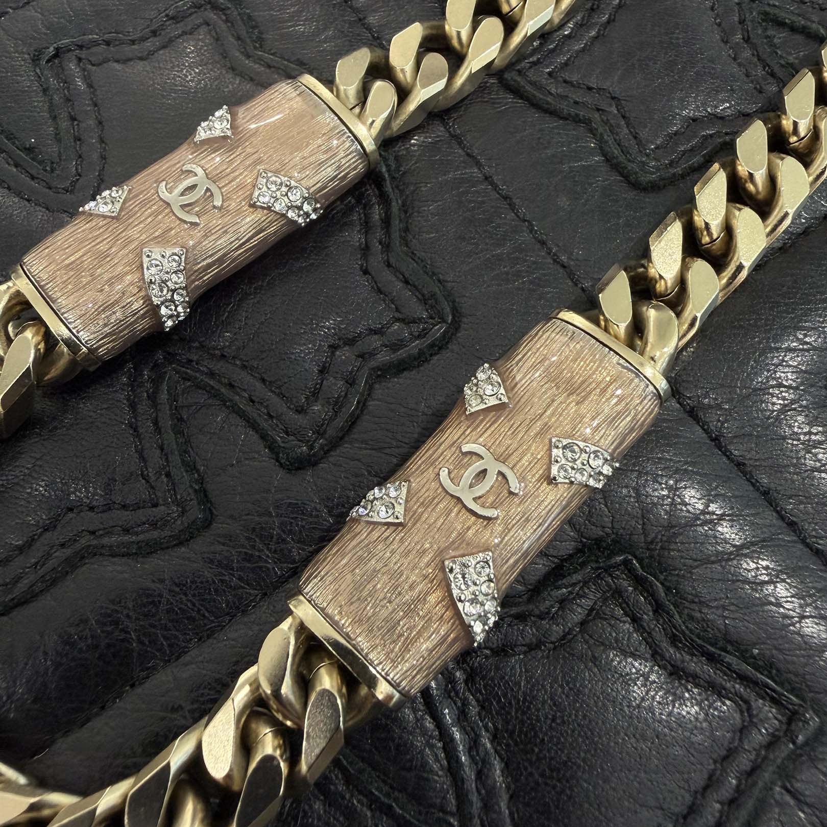 CHANEL 2021AW Coco Mark Curb Chain Rhinestone Necklace シャネル ココマークカーブチェーンラインストーンネックレス