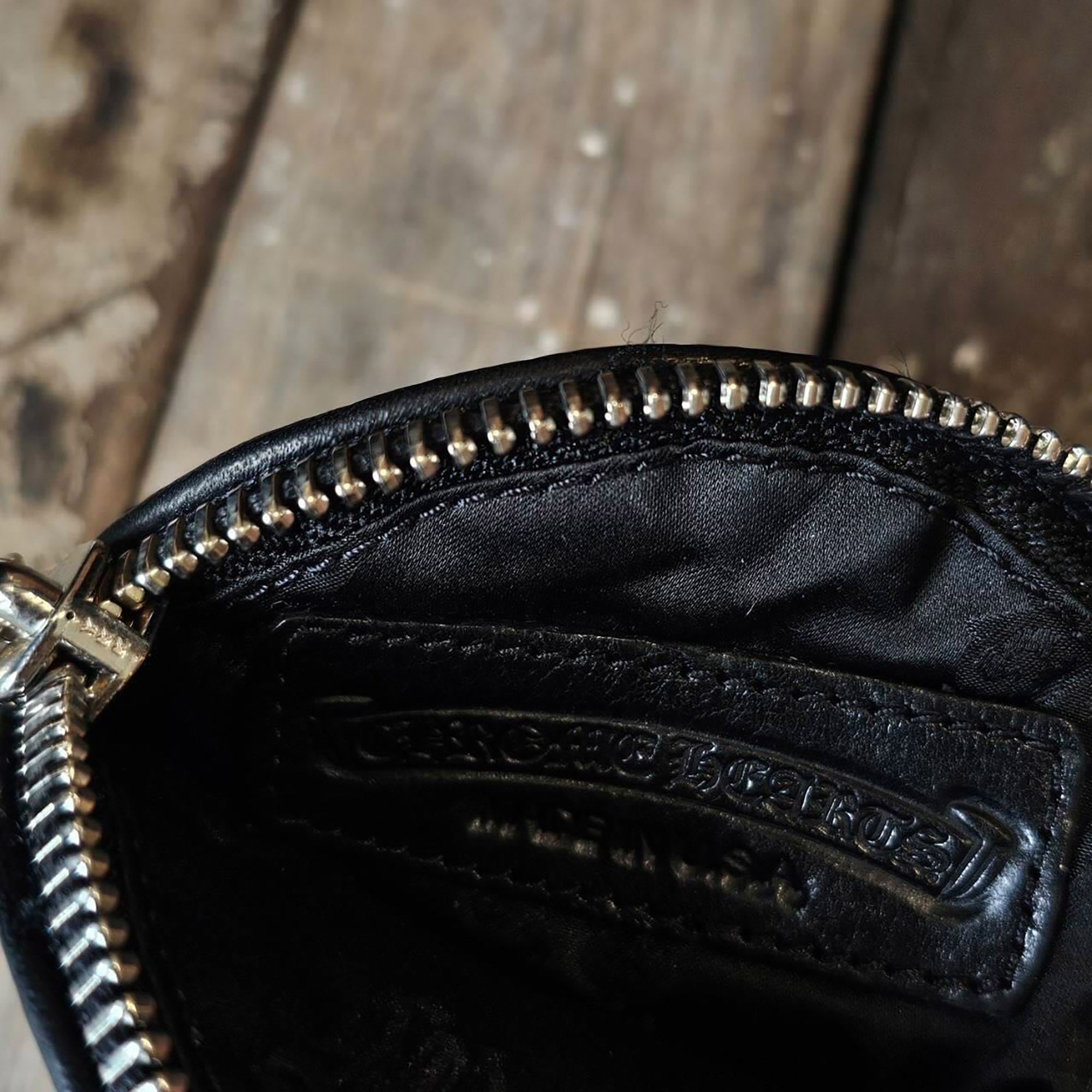 CHROME HEARTS 1 CLIP Paper Chain Triple Cross Leather Patch Coin Case クロムハーツ 1クリップ ペーパーチェーン トリプルクロス レザーパッチ コインケース