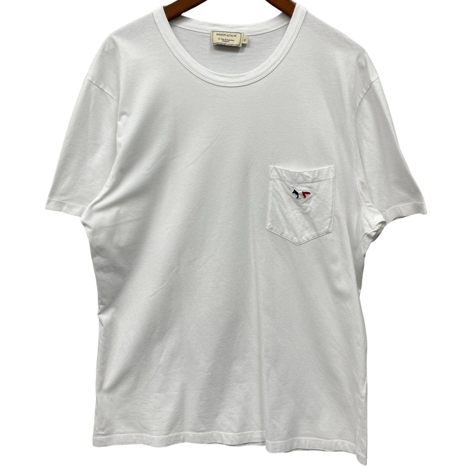 MAISON KITSUNE TRICOLOR FOX PATCH Tee AM00102KJ0010 Size XL
