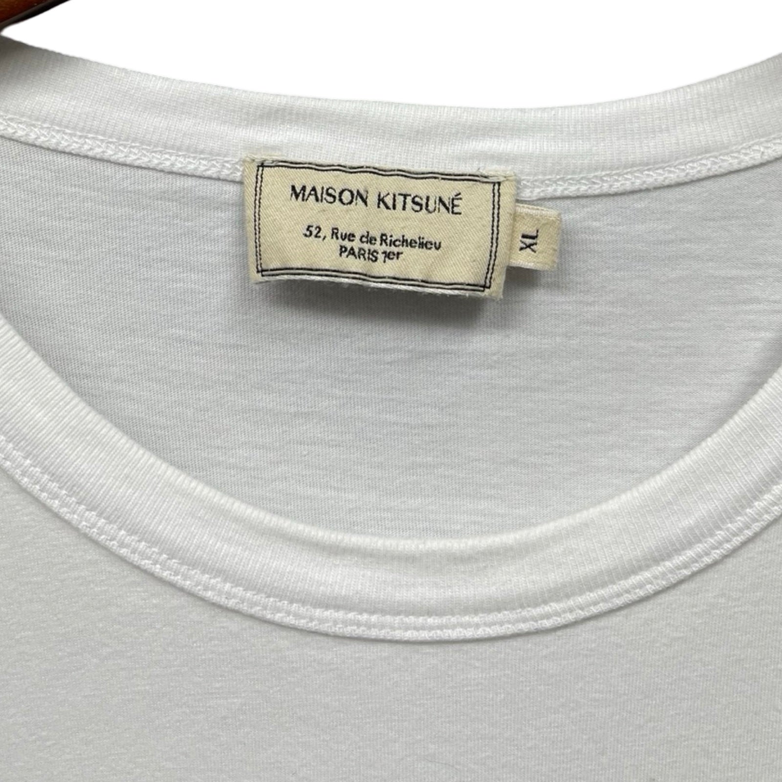 MAISON KITSUNE TRICOLOR FOX PATCH Tee AM00102KJ0010 Size XL