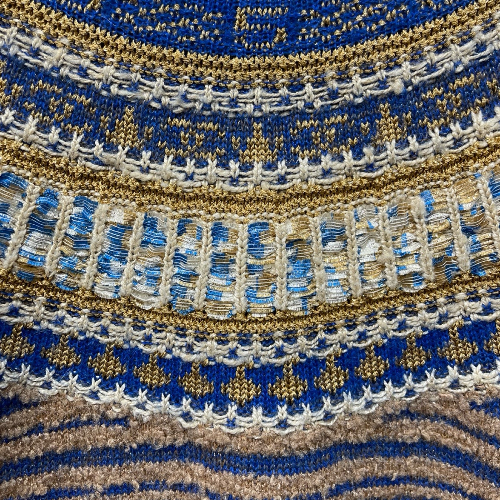 CHANEL 2019SS Nordic Pattern Knit Sweater P61617K47223 Size 50