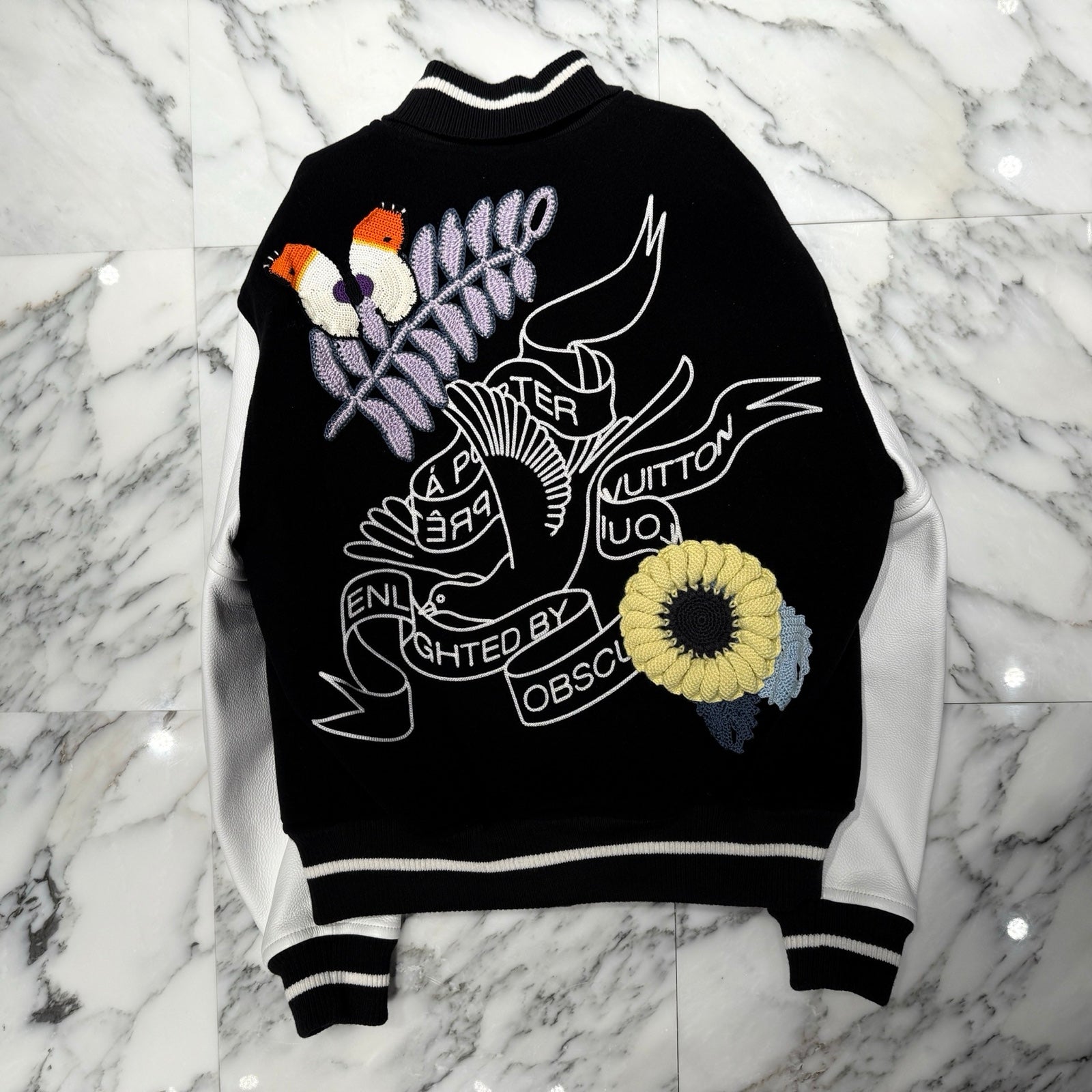 LOUIS VUITTON 2022SS Crochet Flower Varsity Jacket 1A7QJ6 Size 48