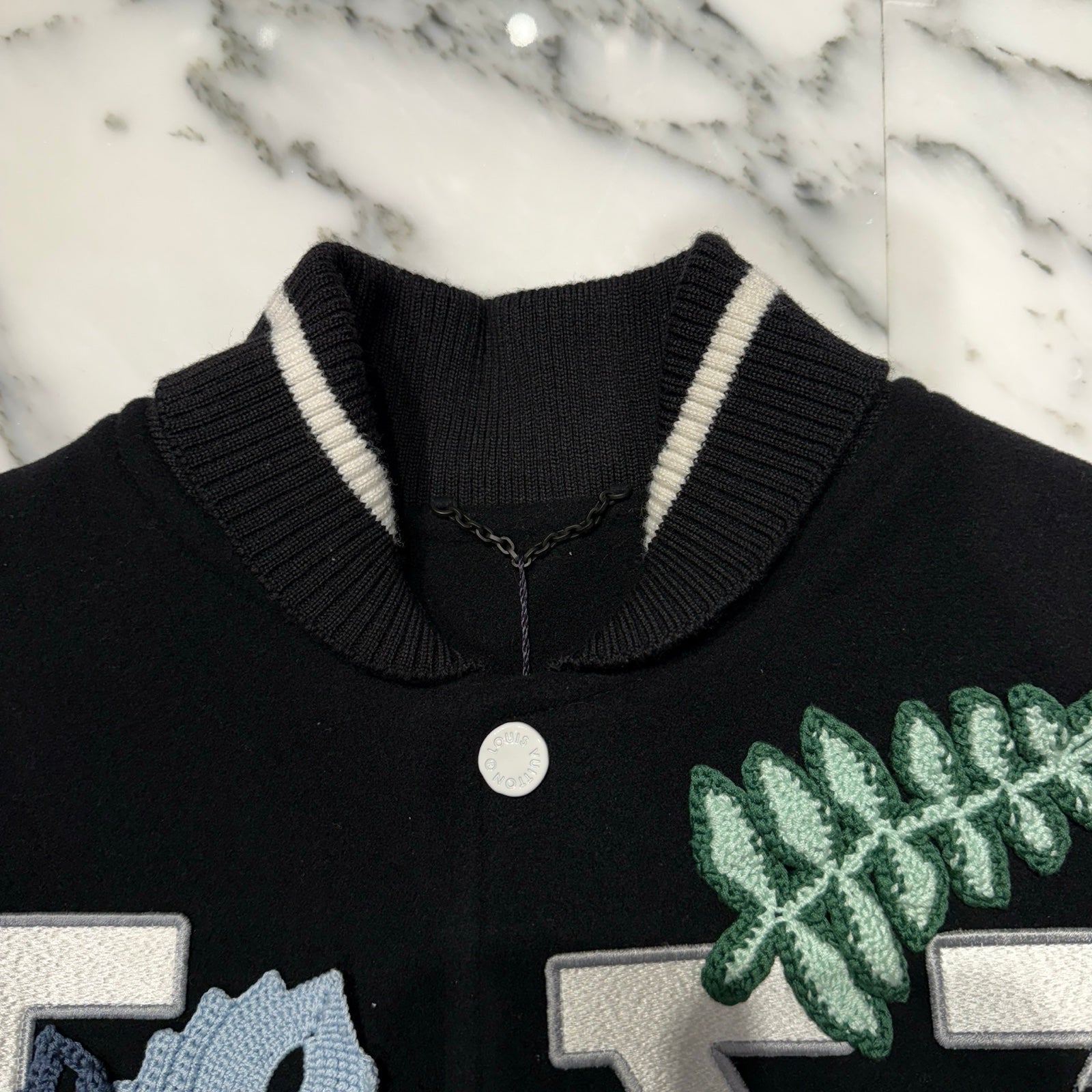 LOUIS VUITTON 2022SS Crochet Flower Varsity Jacket 1A7QJ6 Size 48