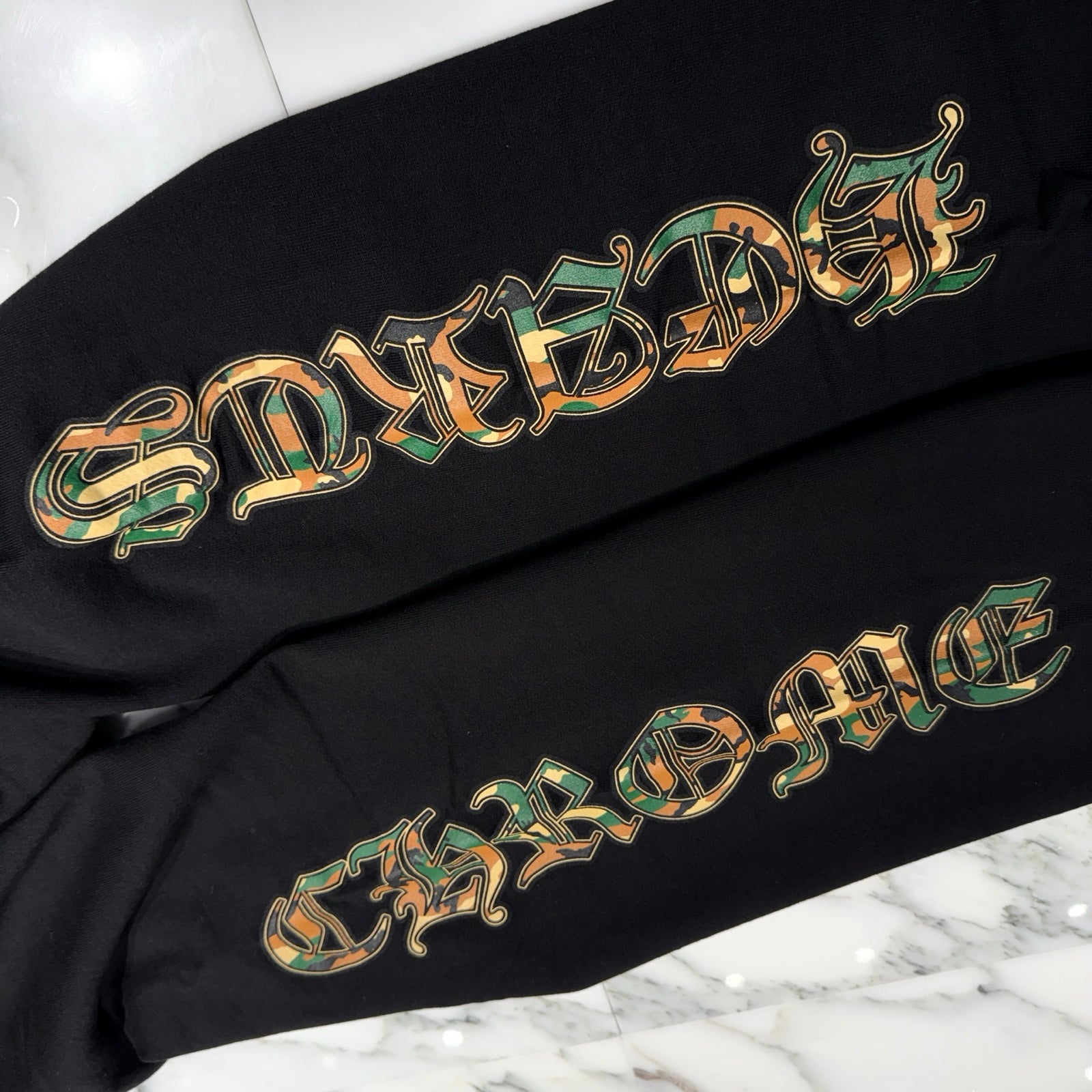 CHROME HEARTS Camo Cemetery Cross Sweat Long Pants Size XL