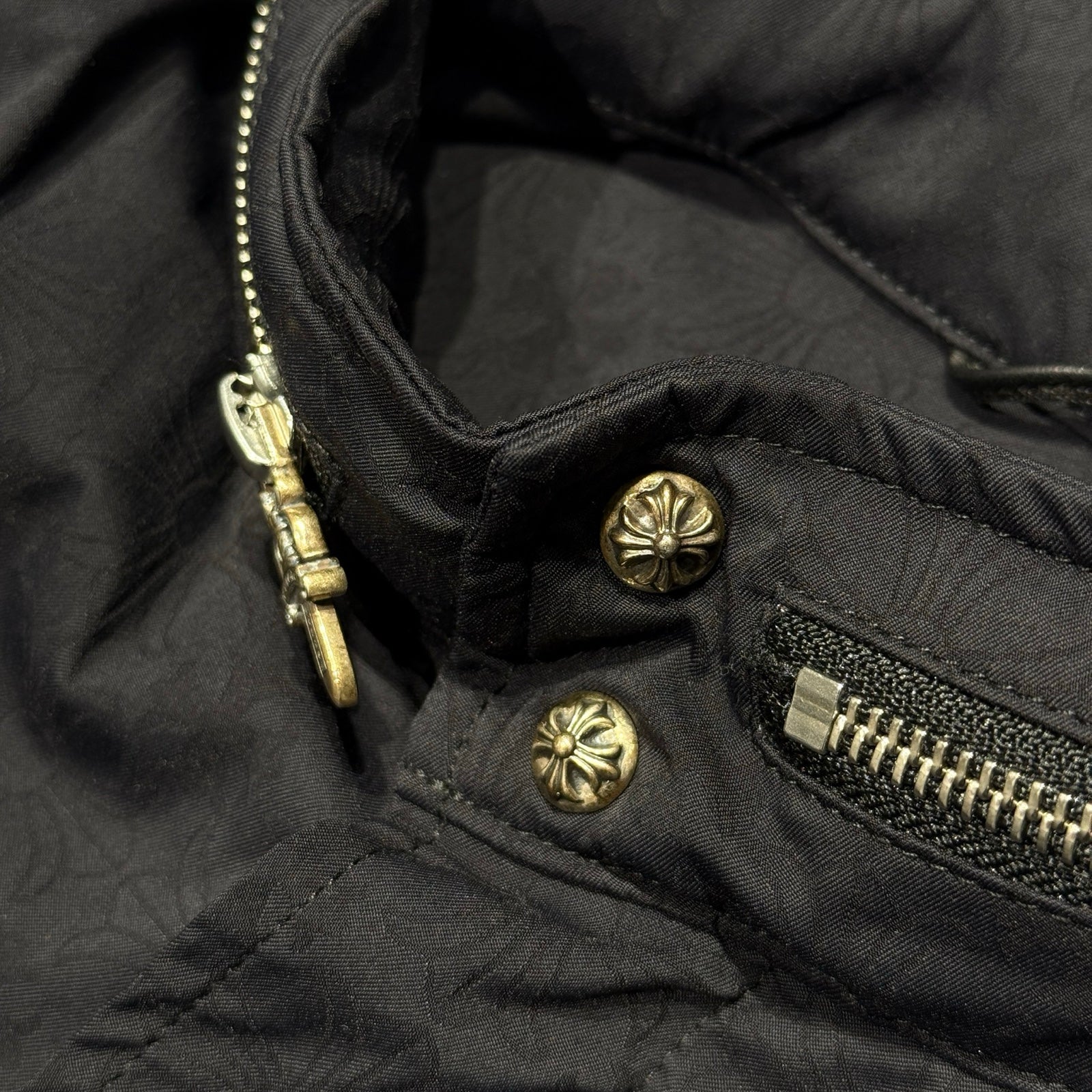 CHROME HEARTS CH Plus Cross Dagger Zip Nylon Coat Size M