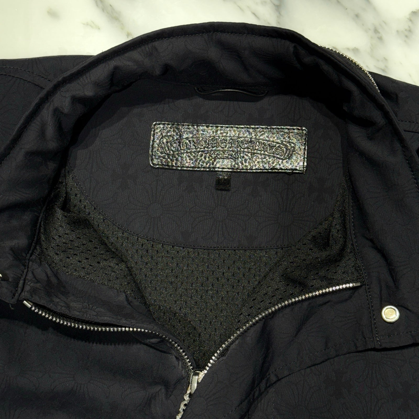 CHROME HEARTS CH Plus Cross Dagger Zip Nylon Coat Size M