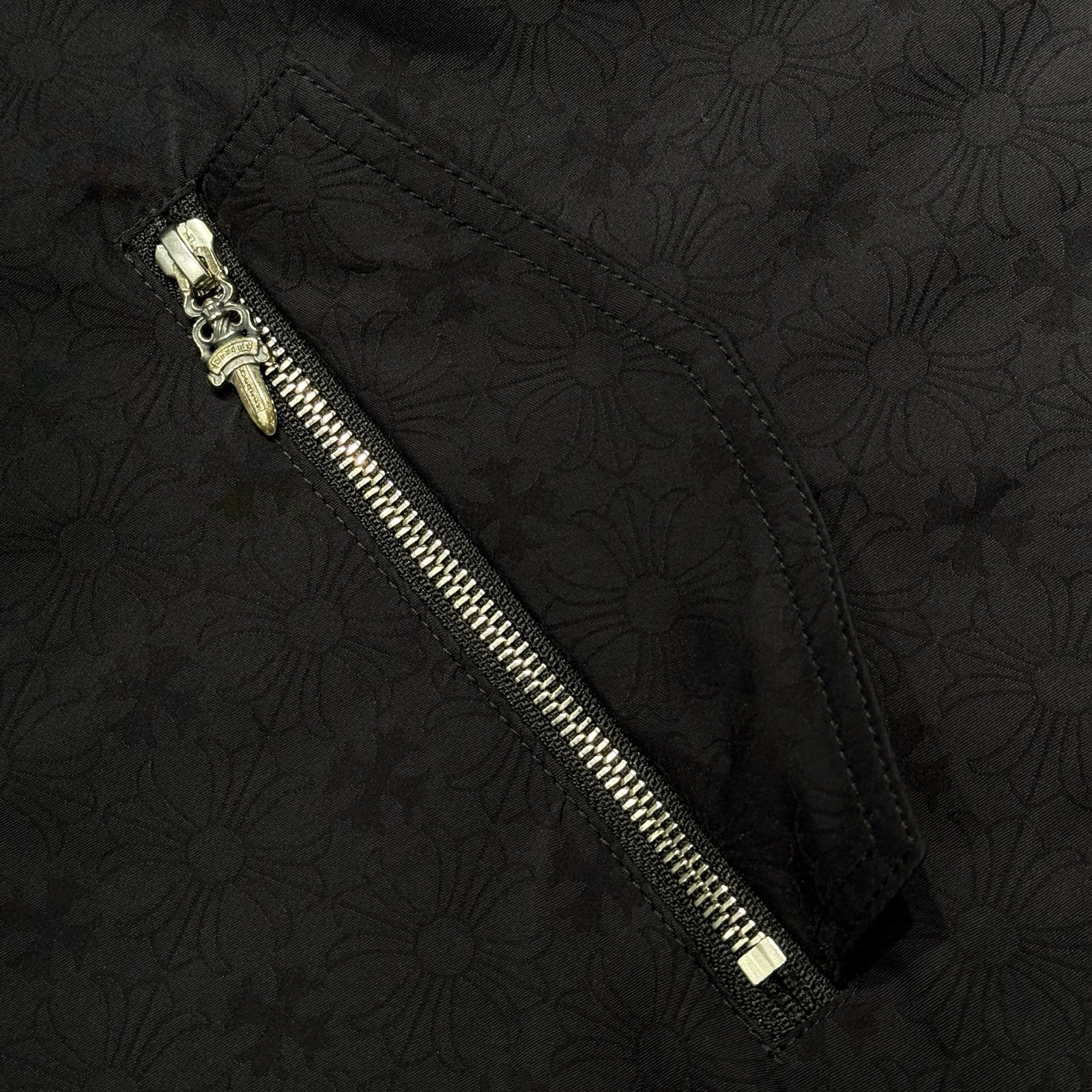 CHROME HEARTS CH Plus Cross Dagger Zip Nylon Coat Size M