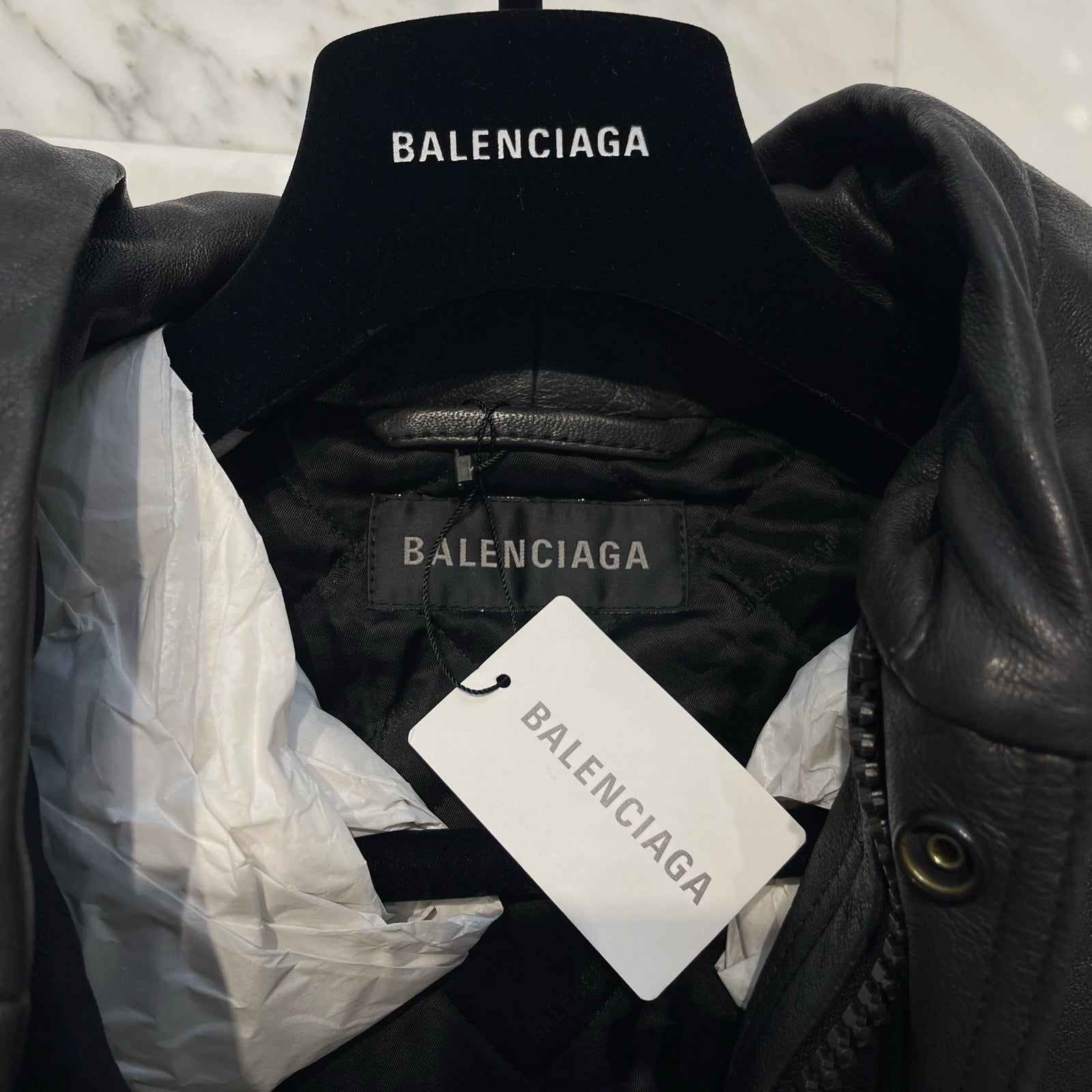 BALENCIAGA 2022AW Sporty B Leather Taxi Jacket 719225 TLS01 Size 44 バレンシアガ スポーティB レザー タクシー ジャケット サイズ44