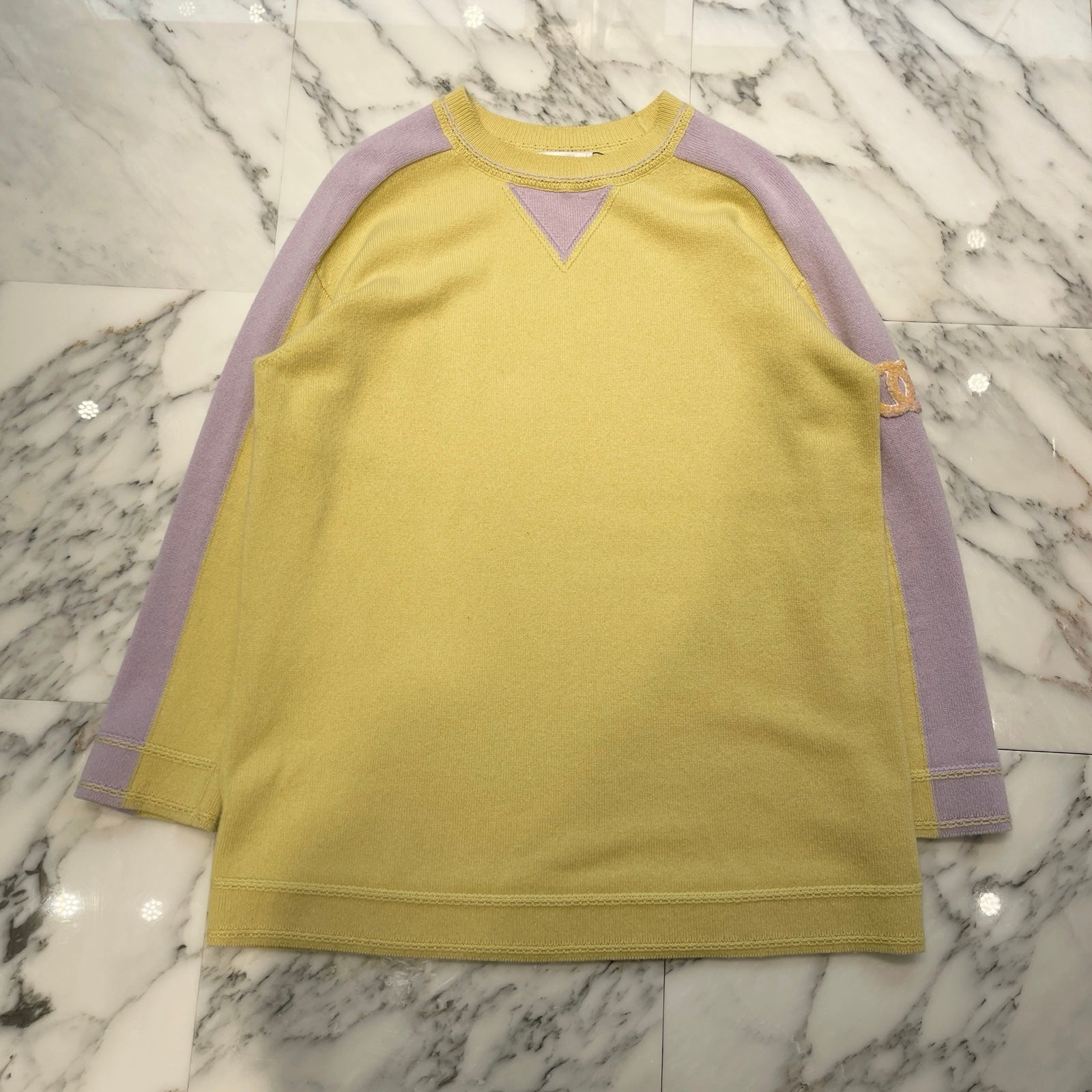 CHANEL 2024SS 24 Cruise Sequin Coco Mark Long Sleeve Dress P76434K10983 Size 38 シャネル スパンコール装飾 ココマーク ロングスリーブ カシミヤワンピース サイズ38