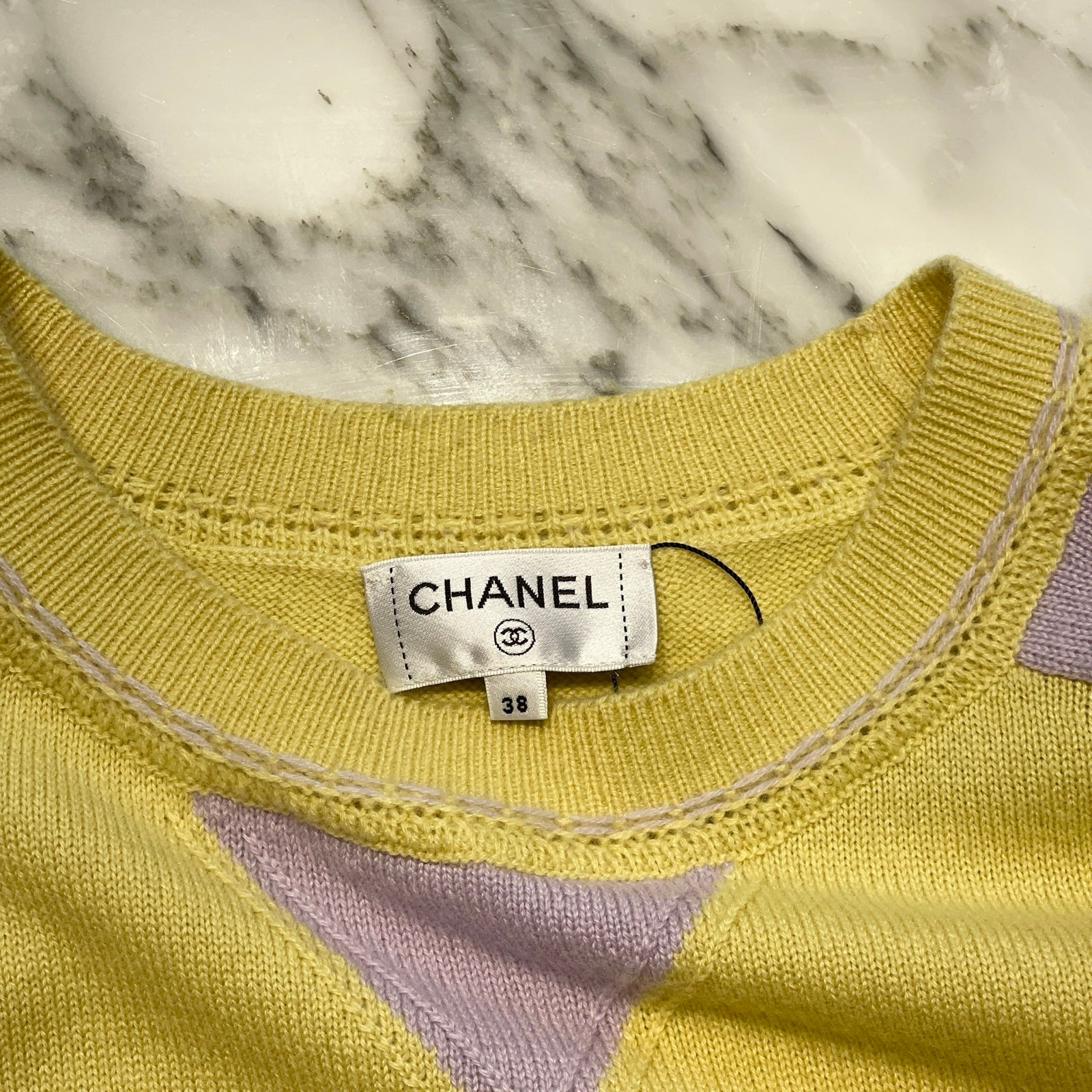 CHANEL 2024SS 24 Cruise Sequin Coco Mark Long Sleeve Dress P76434K10983 Size 38 シャネル スパンコール装飾 ココマーク ロングスリーブ カシミヤワンピース サイズ38