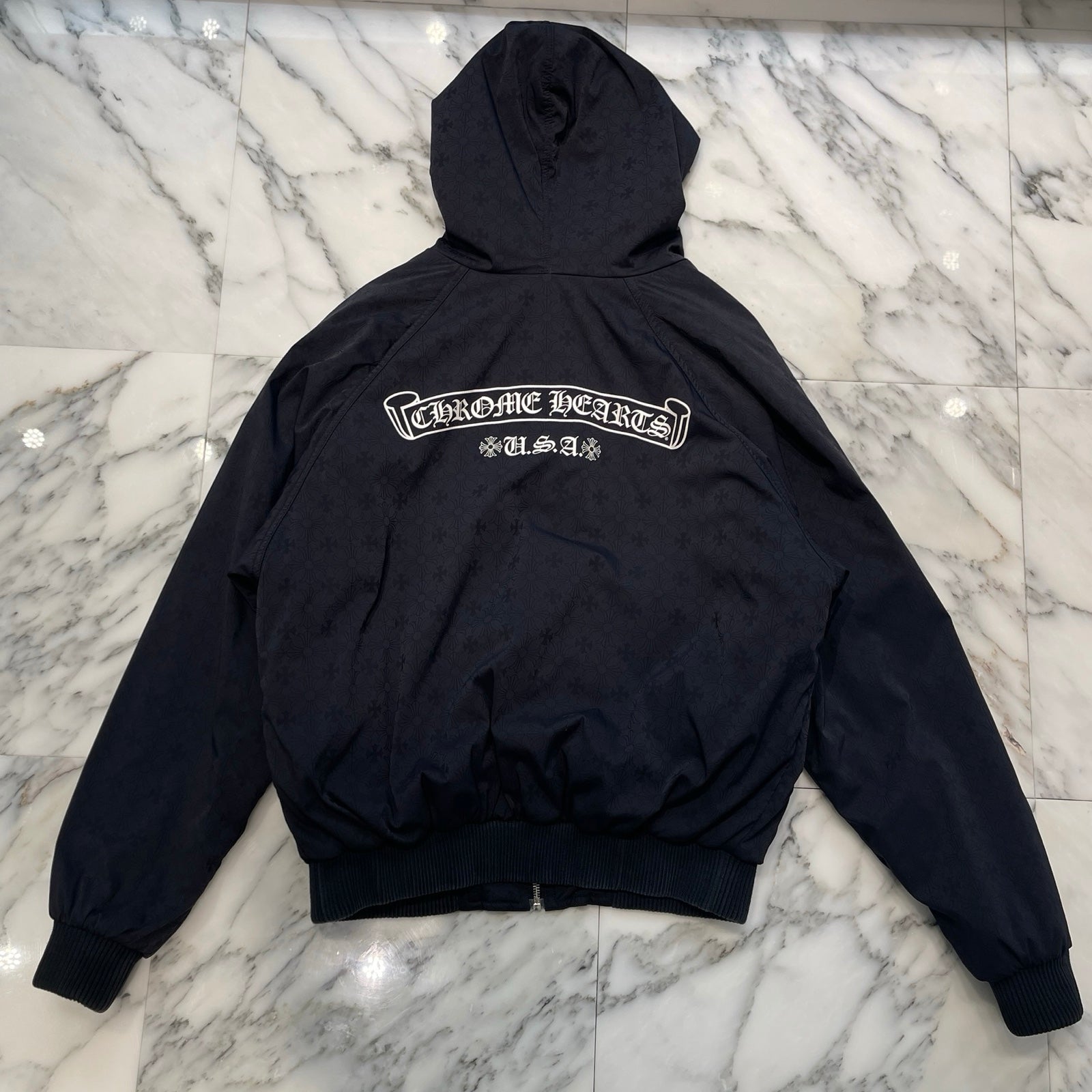 CHROME HEARTS U.G.E.D Reversible Nylon Zip Up Hoodie Jacket Size M クロムハーツ リバーシブル ナイロン ジップアップフーディージャケット サイズM