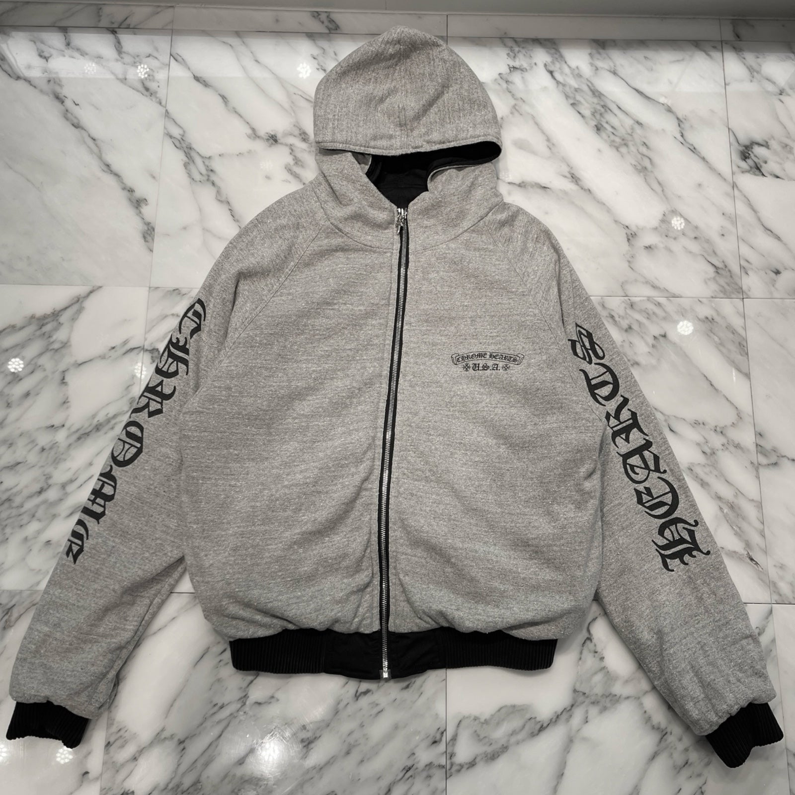 CHROME HEARTS U.G.E.D Reversible Nylon Zip Up Hoodie Jacket Size M クロムハーツ リバーシブル ナイロン ジップアップフーディージャケット サイズM