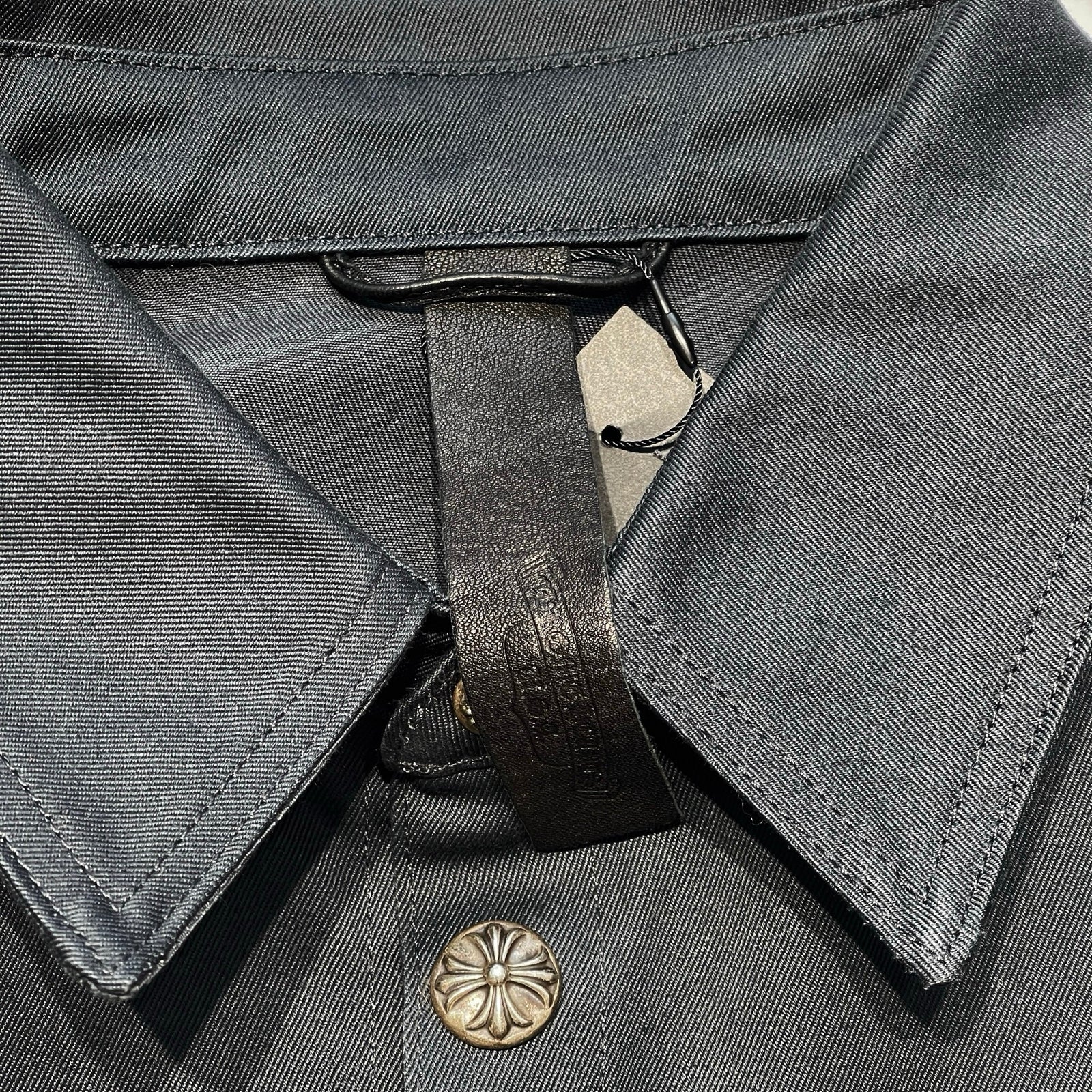 【美品】CHROME HEARTS WORK DOG サイズ= M（VJ) Chrome Hearts Work Dog Suede Cross Leather Jacket - SRM