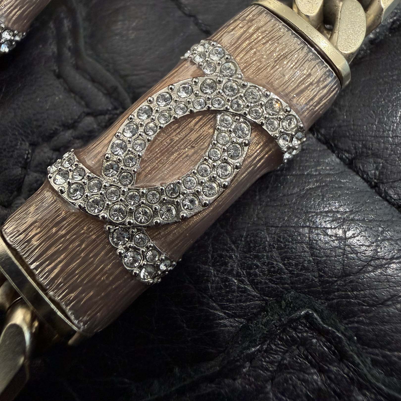 CHANEL 2021AW Coco Mark Curb Chain Rhinestone Necklace シャネル ココマークカーブチェーンラインストーンネックレス