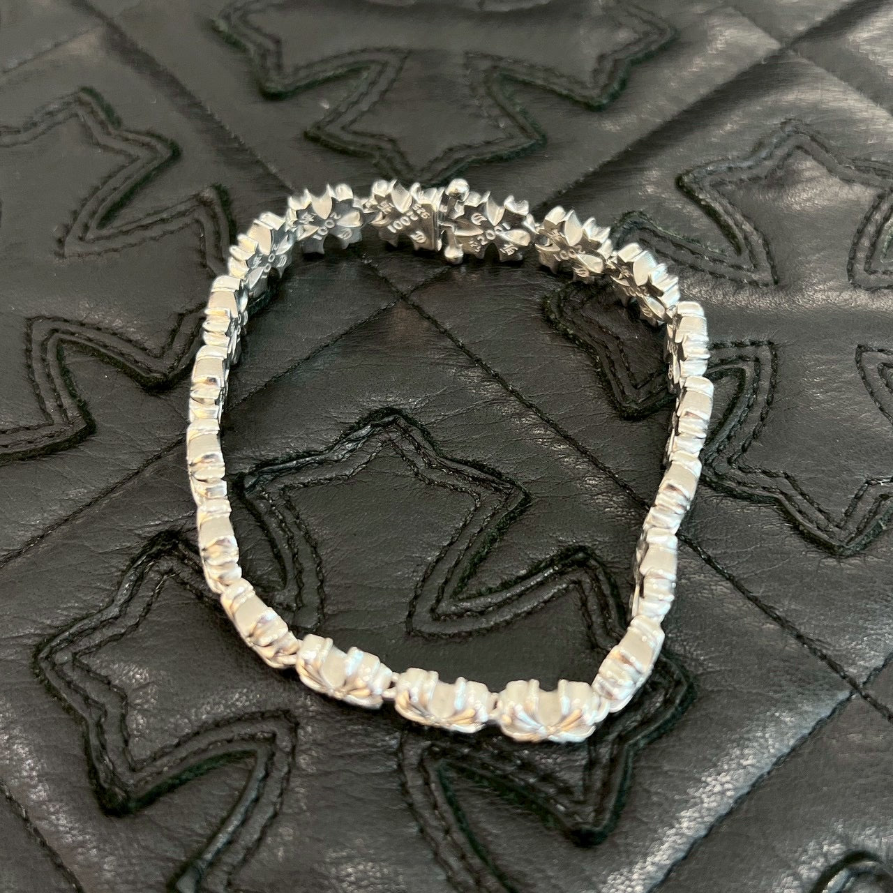 CHROME HEARTS Tiny Plus BRACELET 1 Diamond White Rhodium Coating 19コマ クロムハーツ タイニープラス ブレスレット 1ダイヤモンド ホワイトロジウムコーティング 19コマ