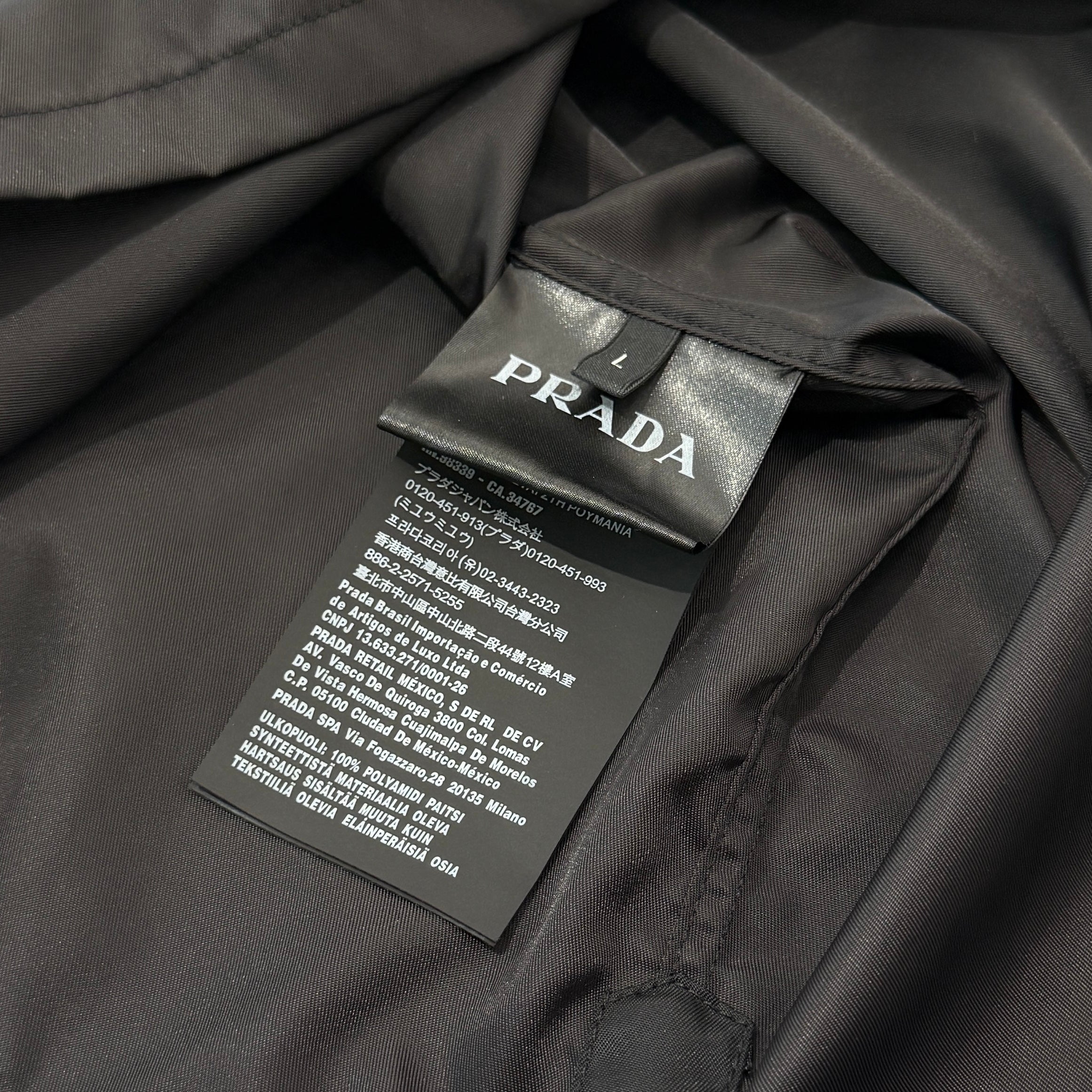 PRADA 2019SS Triangle Logo Prate Military Nylon Shirt Jacket SC491 S192 I18 Size L プラダ トライアングル ロゴプレート ミリタリー ナイロン シャツジャケット サイズL