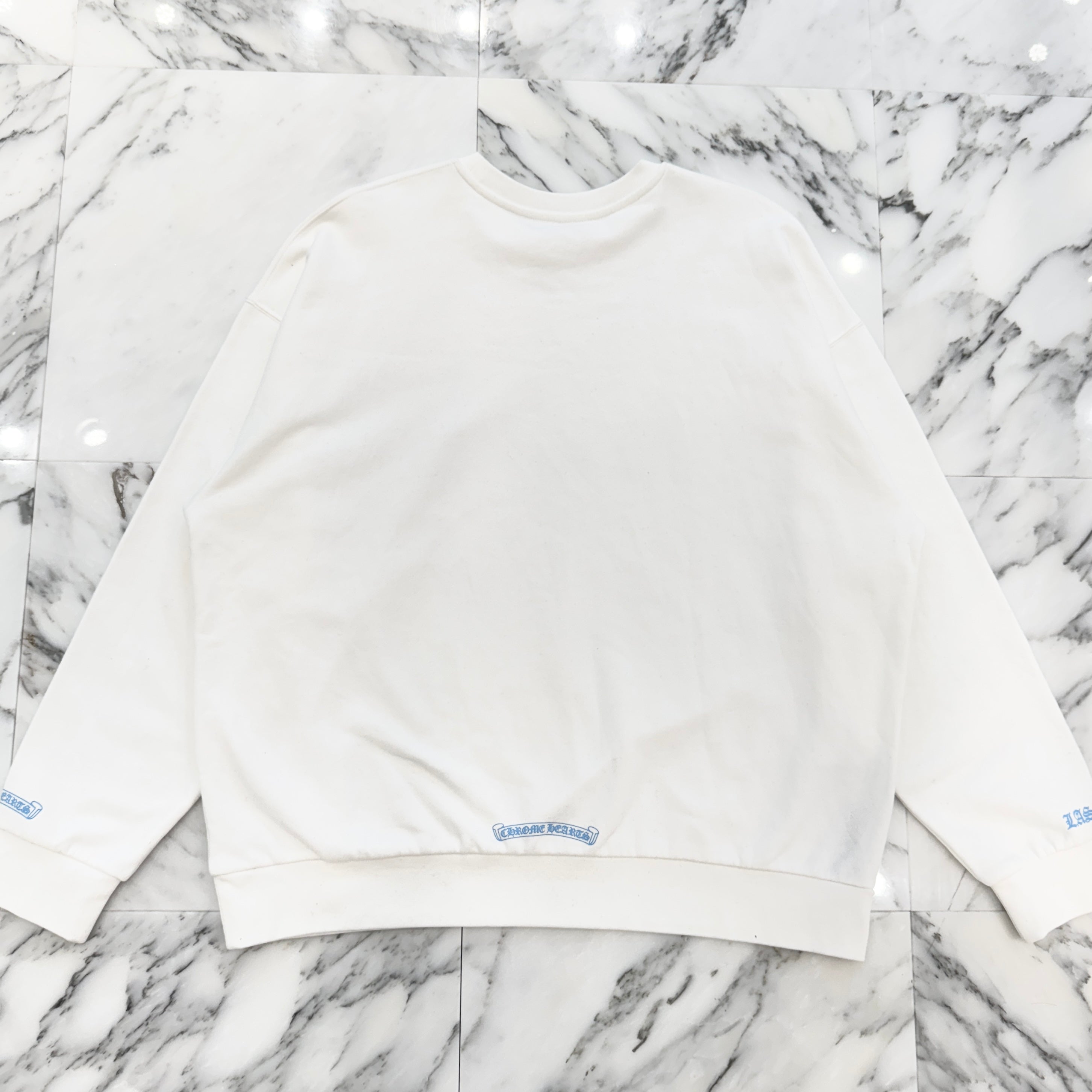 CHROME HEARTS Las Vegas Limited Fontainebleau Neck Logo Dice Print Crewneck Sweatshirt Size M クロムハーツ ラスベガス限定 フォンテンブロー ネックロゴ ダイスプリント クルーネックスウェットシャツ サイズM